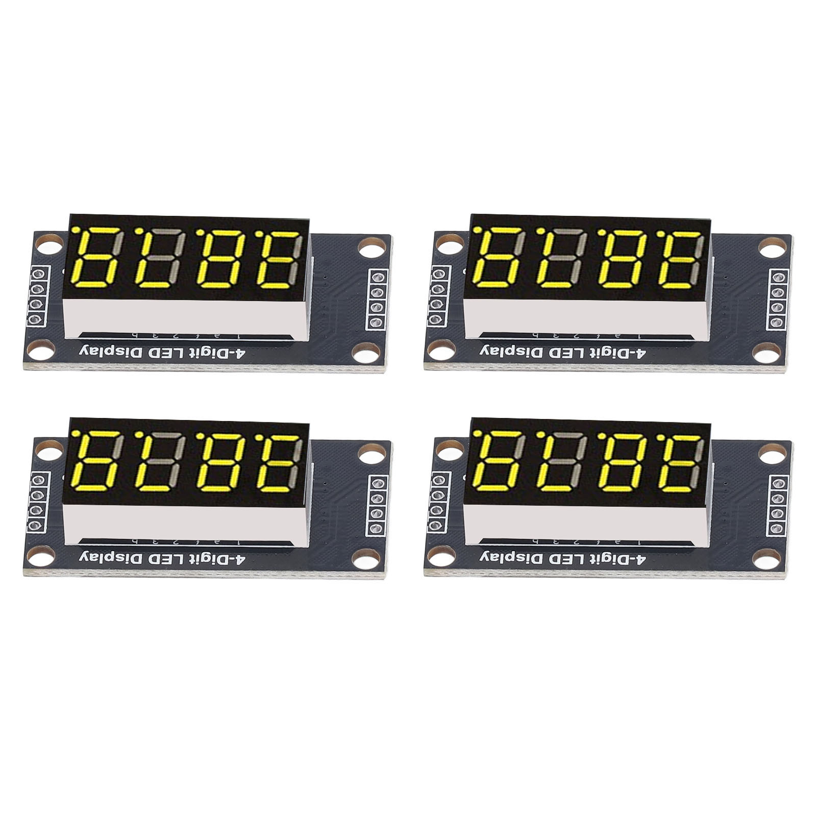 4 Sätze Digitaler Röhrenanzeigemodule, Led, 4-stellig, 7-segment, 0,36 Zoll Tm1637 Treiberchip, Gelb Mra110c