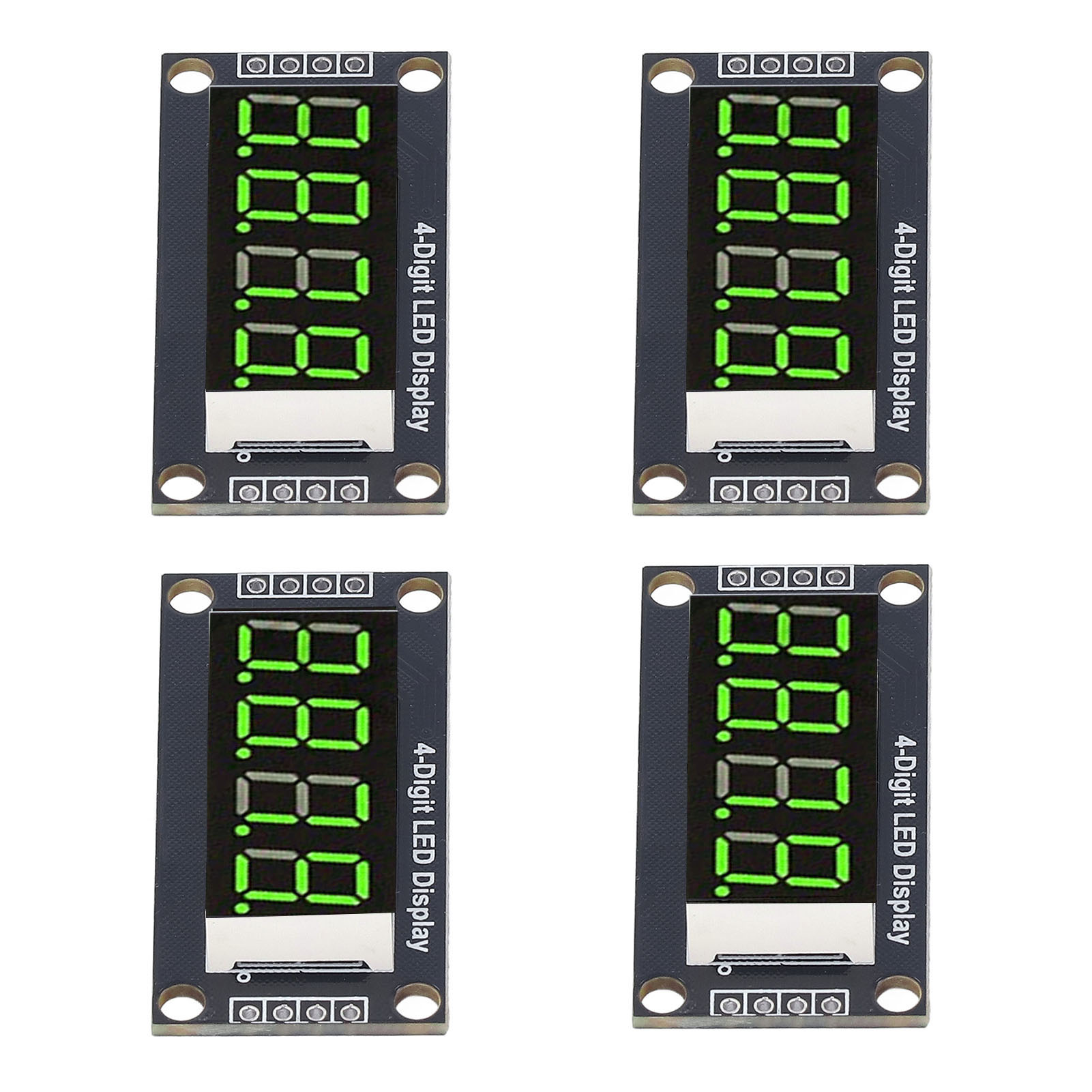 4 Sätze Digitaler Röhrenanzeigemodule, Led, 4-stellig, 7-segment, 0,36 Zoll Tm1637 Treiberchip, Grün Mra110e
