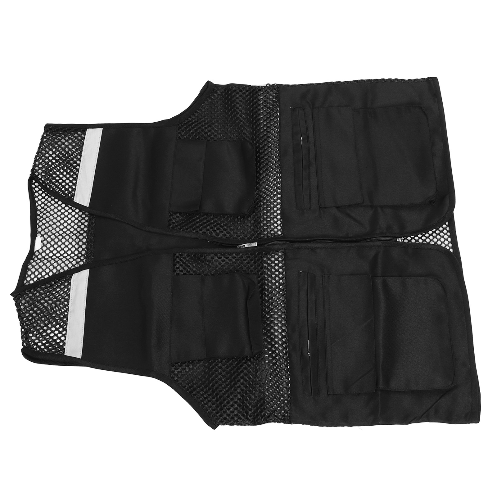 Reflektierende Arbeitsweste Mit Mehreren Taschen, Netzgewebe, Hohe Sichtbarkeit, Atmungsaktive Sicherheitsweste Mit Reflektierenden Streifen