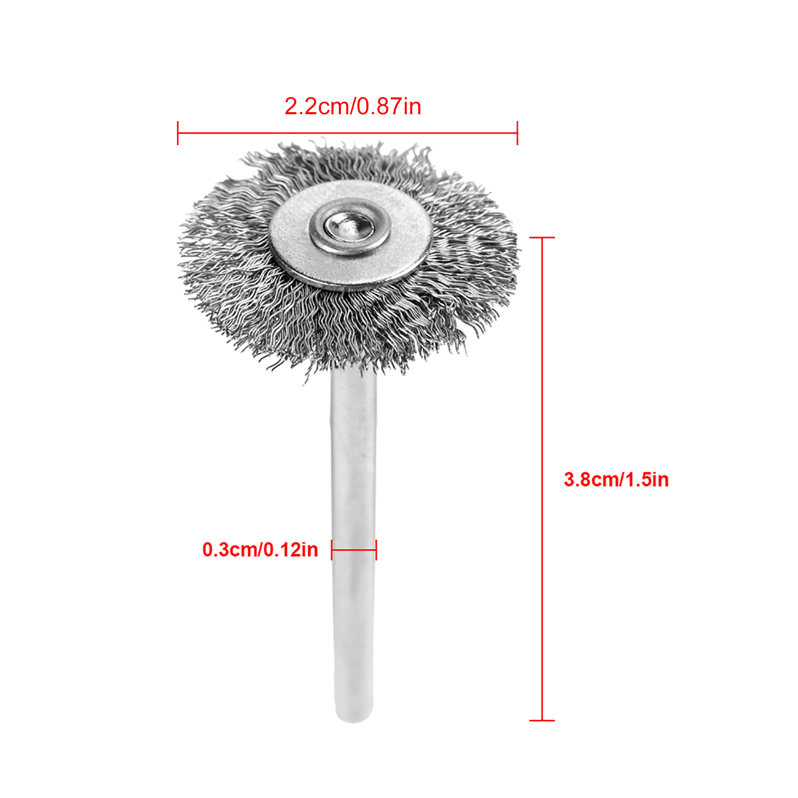 10 Mini-drahtbürsten-polierscheiben (22 Mm) Für Schleifmaschinen Und Rotationswerkzeuge. Aus Edelstahl.
