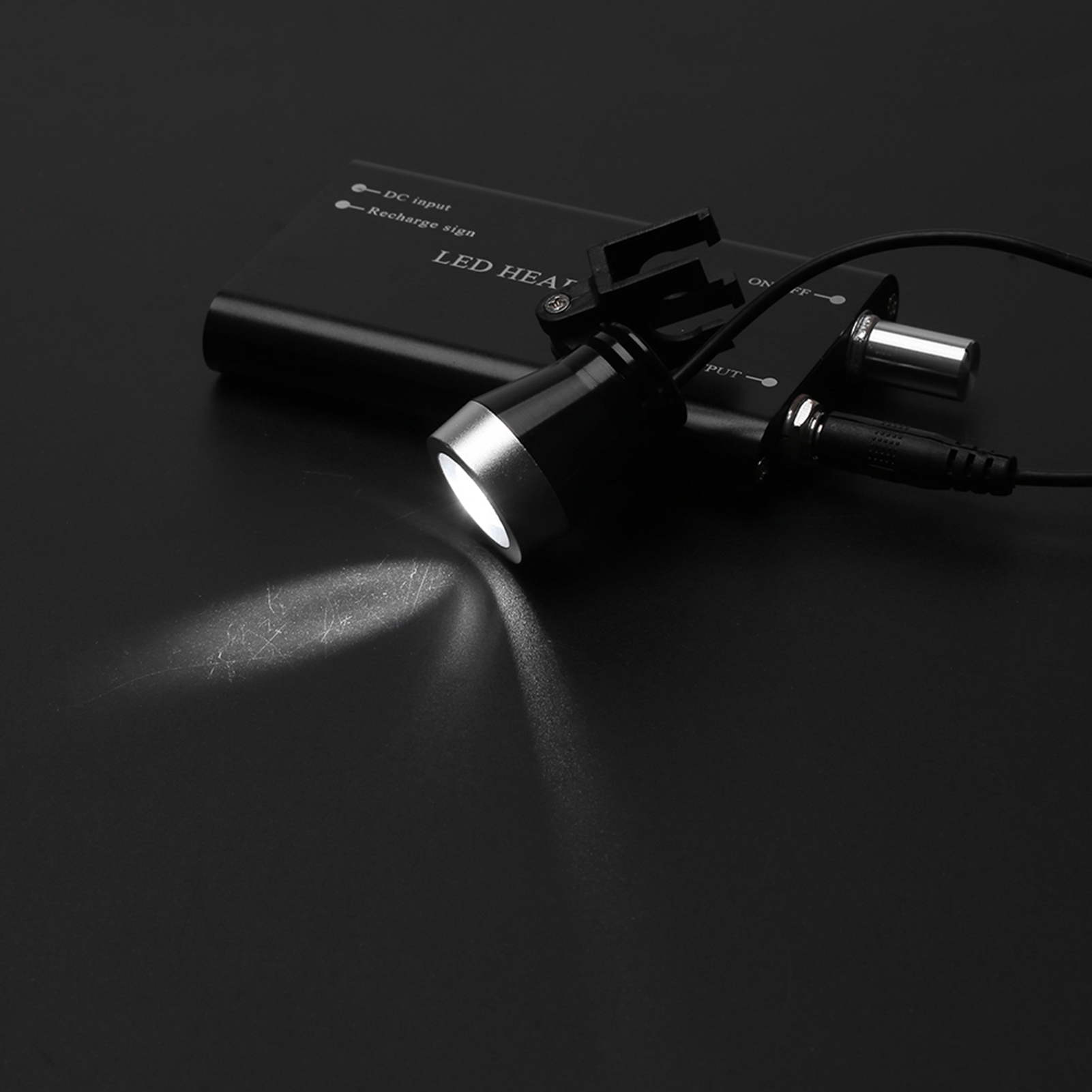 Tragbare, Wiederaufladbare Led-zahnarztleuchte (110–240 V) Mit Eu-stecker, Schwarz