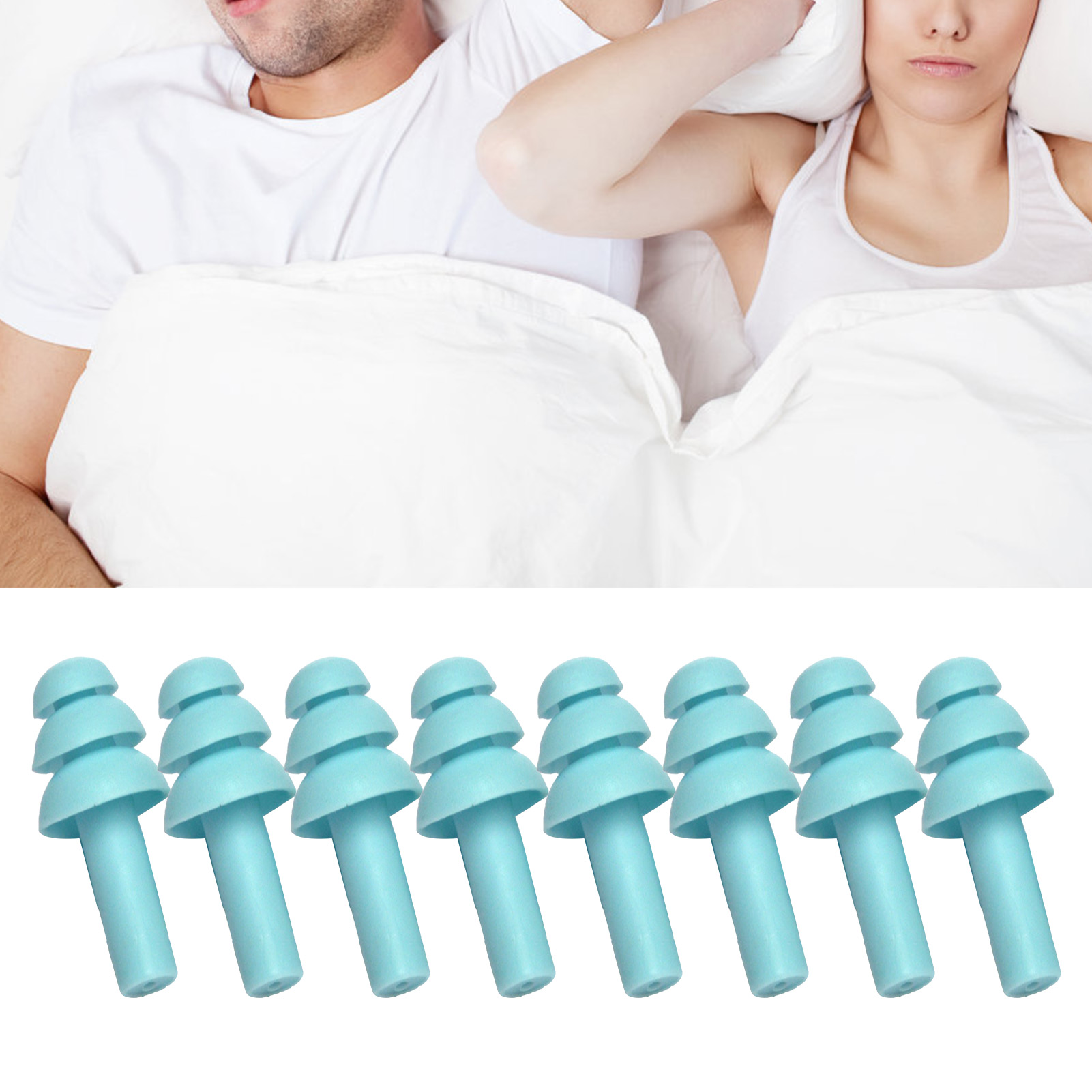 Geräuschdämpfende Ohrstöpsel, Waschbar, Schalldicht, Silikon, Mit Langsamer Rückstellkraft, Blau
