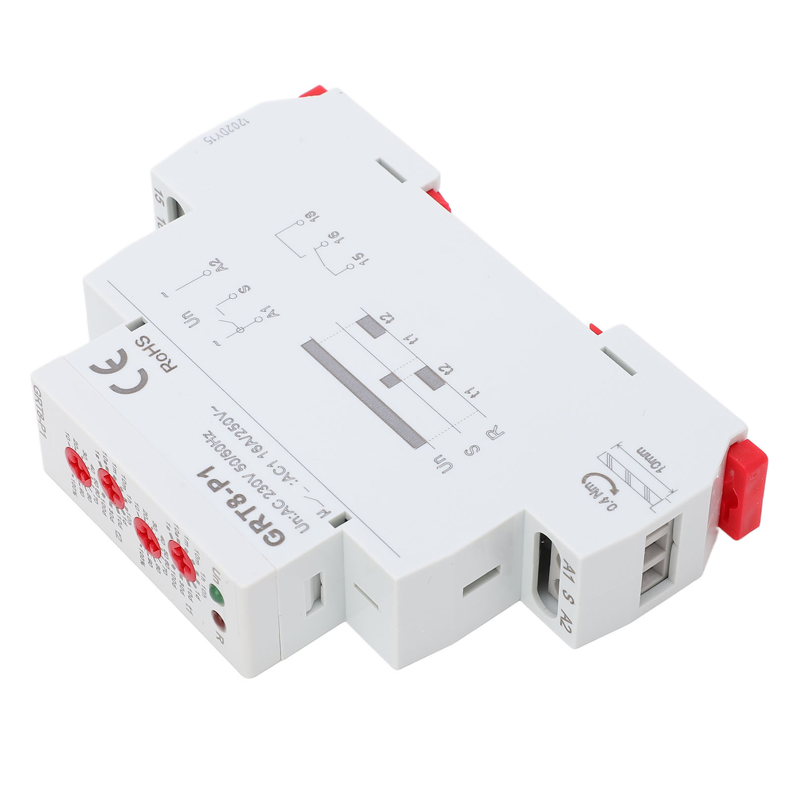 Elektronisches 230-v-wechselstrom-relais Mit Led-anzeige, Abs-impulsausgang, Zeitrelais Und Din-schienenanschluss