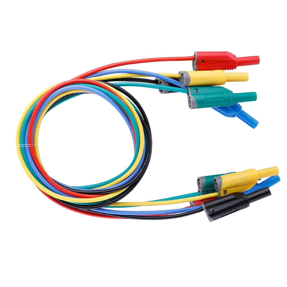 5 Stück P1050-1 4mm Bananenstecker Sicherheits-silikonkabel-stapelmessleitungen, 14 Awg, Für Multimeter