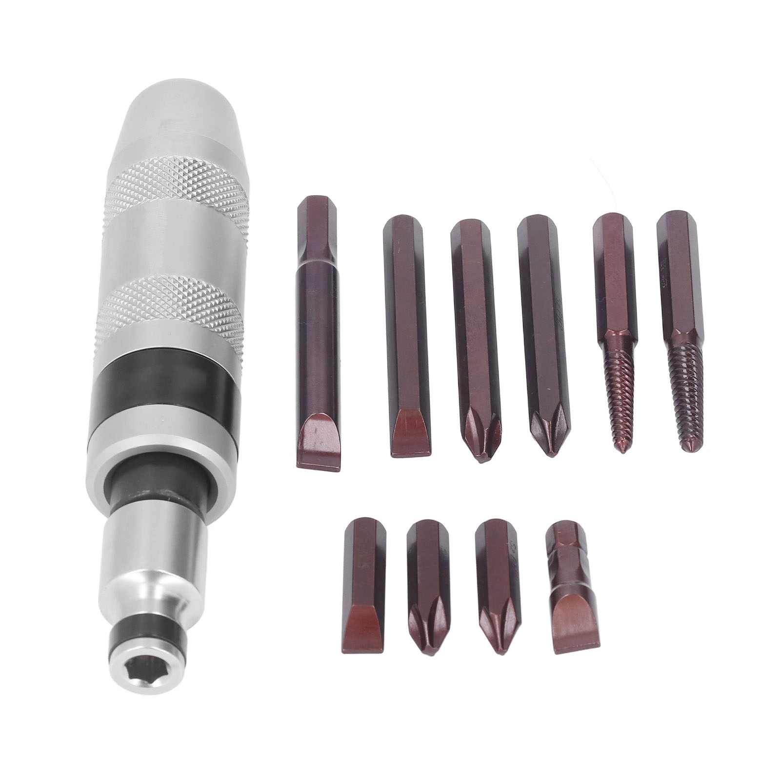 12-teiliges Set Aus Stahl-schlagschraubern, Ersatzbits Und Zubehör
