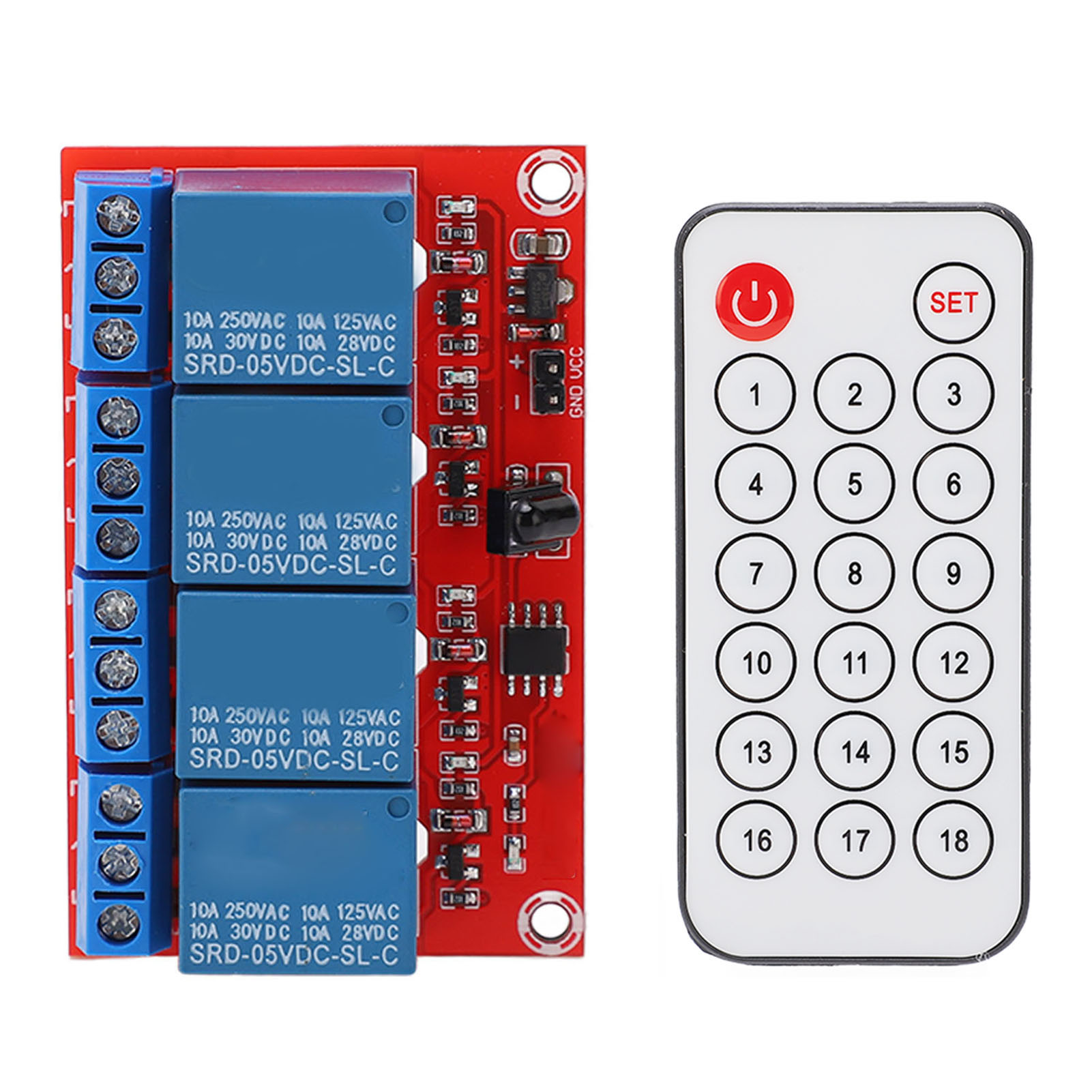 4-kanal-empfänger-relaismodul, 4-kanal-infrarot-fernbedienungssender-empfänger-steuerschalter-set, 5 V