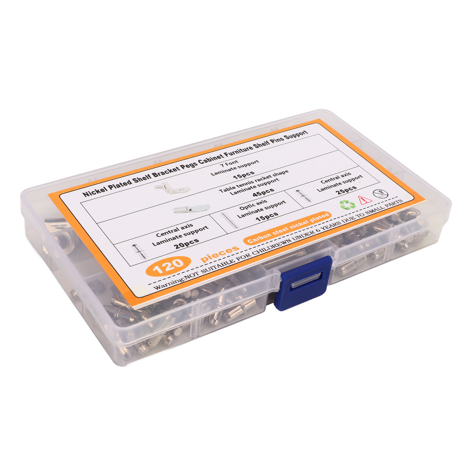120-teiliges Regalstift-set Mit Aufbewahrungsbox, Edelstahl-regalstifte Für Schränke