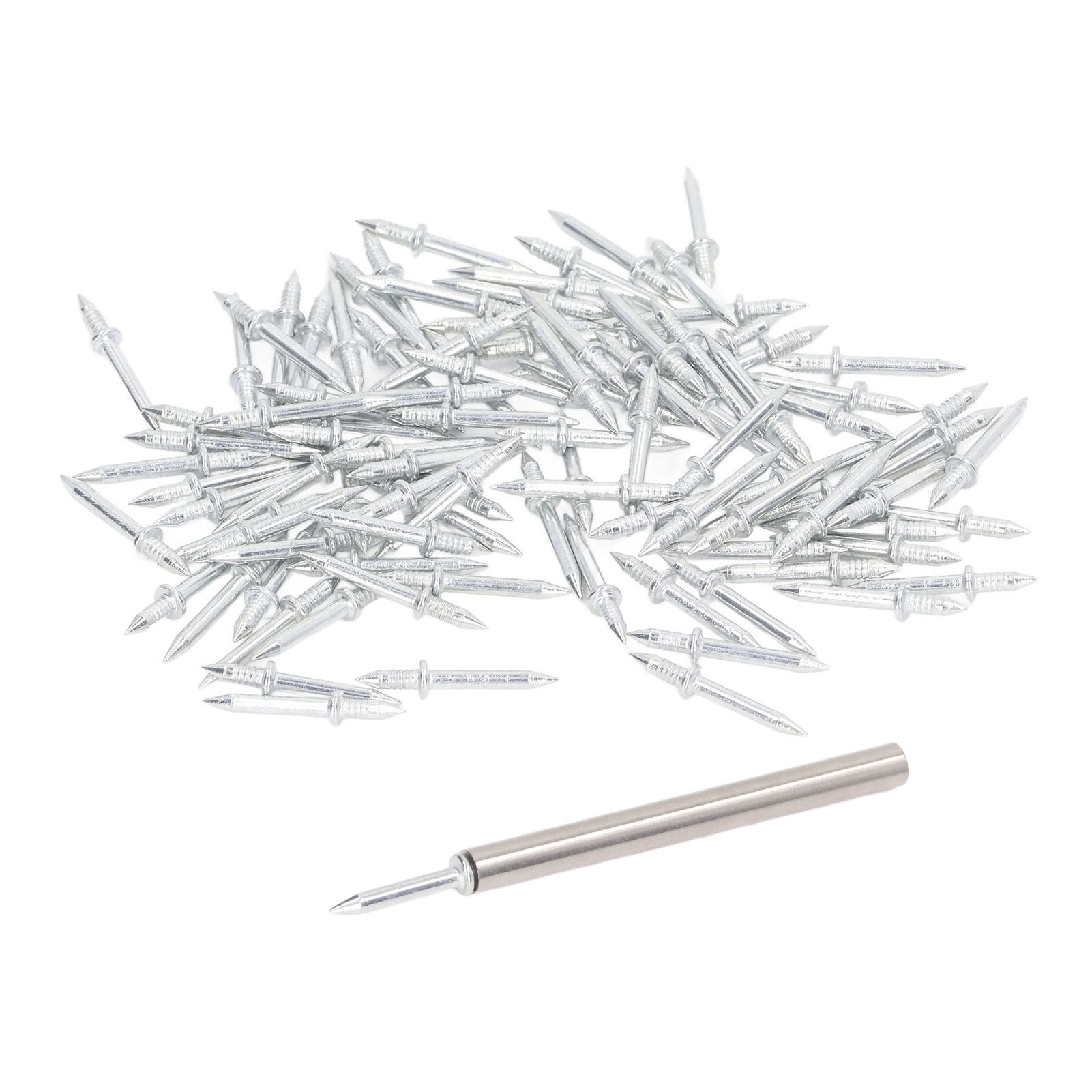 101-teiliges Sockelleistennagelset, Aus Verzinktem Kohlenstoffstahl, Spurlos, Doppelköpfig, Nahtlos