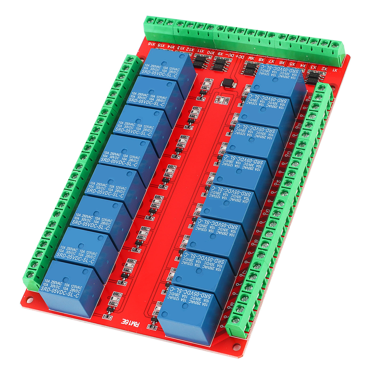 Isolierte 16-kanal-relaismodul-schnittstellenplatine Mit High/low-pegel-trigger (dc 5v)