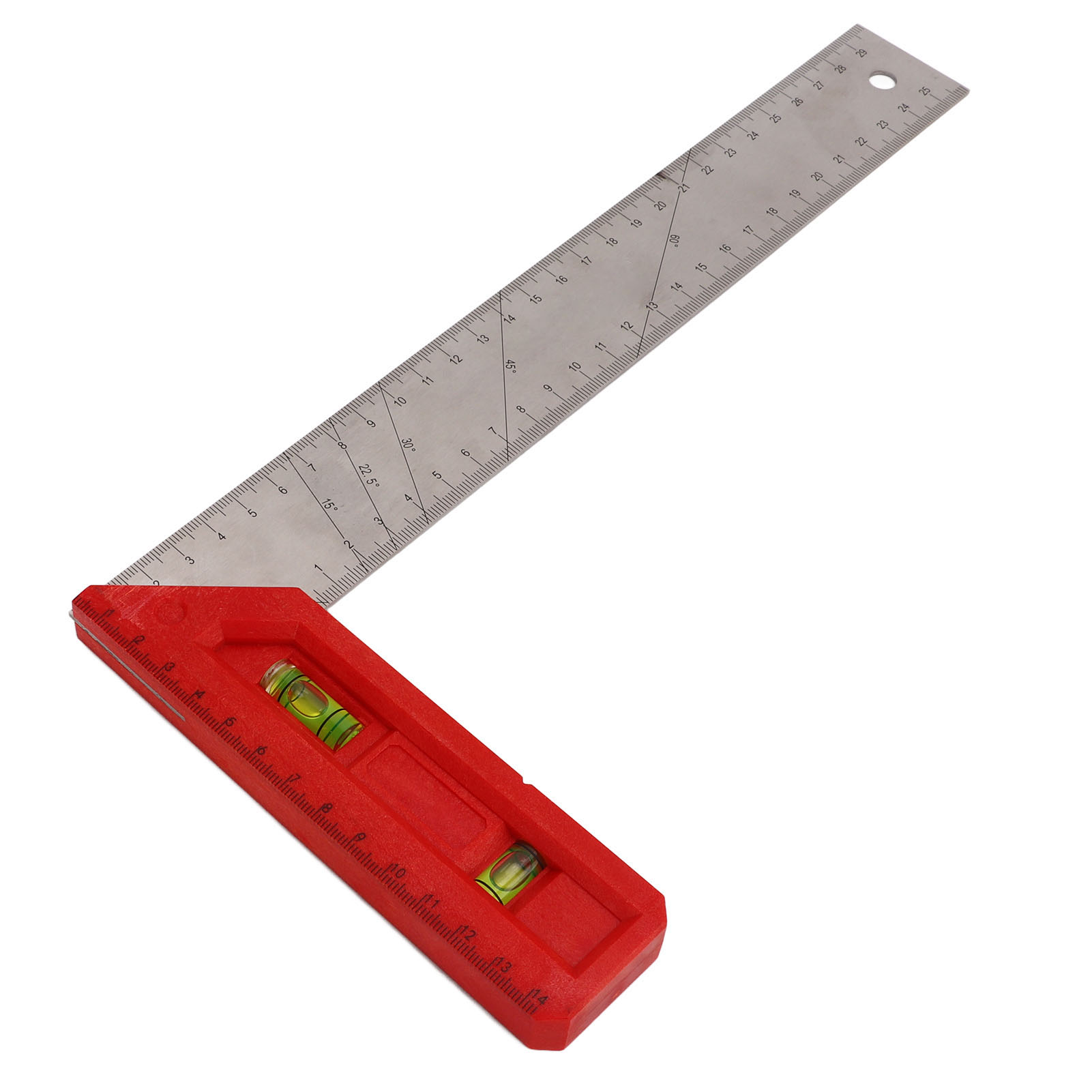 Zimmermannswinkel, Professionelles Messlineal 90/45 Grad Mit Wasserwaage, 30 Cm