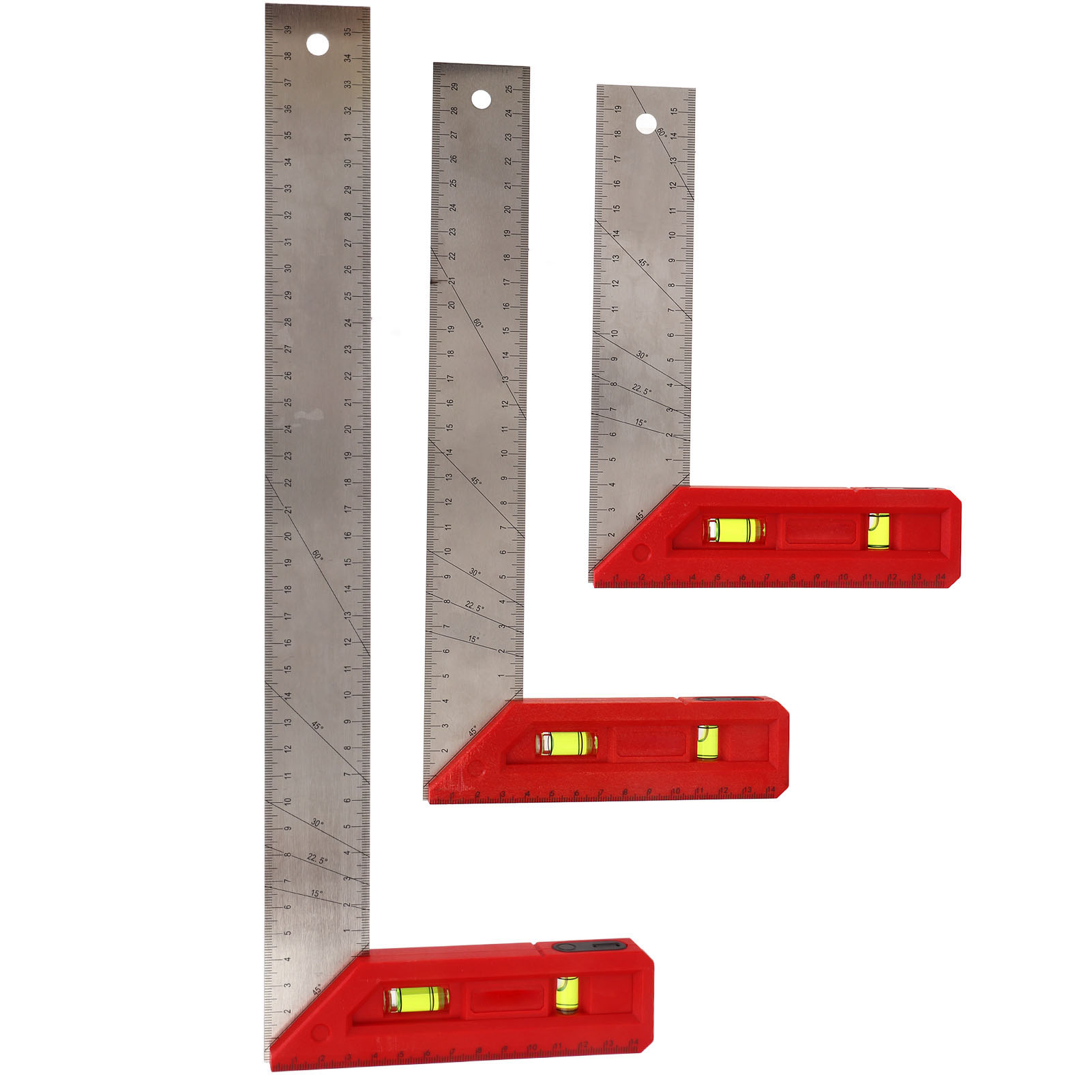 Zimmermannswinkel, Professionelles Messlineal 90/45 Grad Mit Wasserwaage, 20 Cm