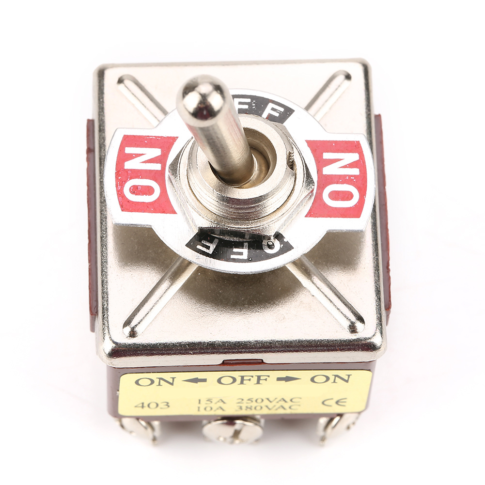 Ein/aus/ein 3-positionen-wippschalter 4pdt 12-polig 12 Mm 15 A/250 V Ac 10 A/380 V Ac