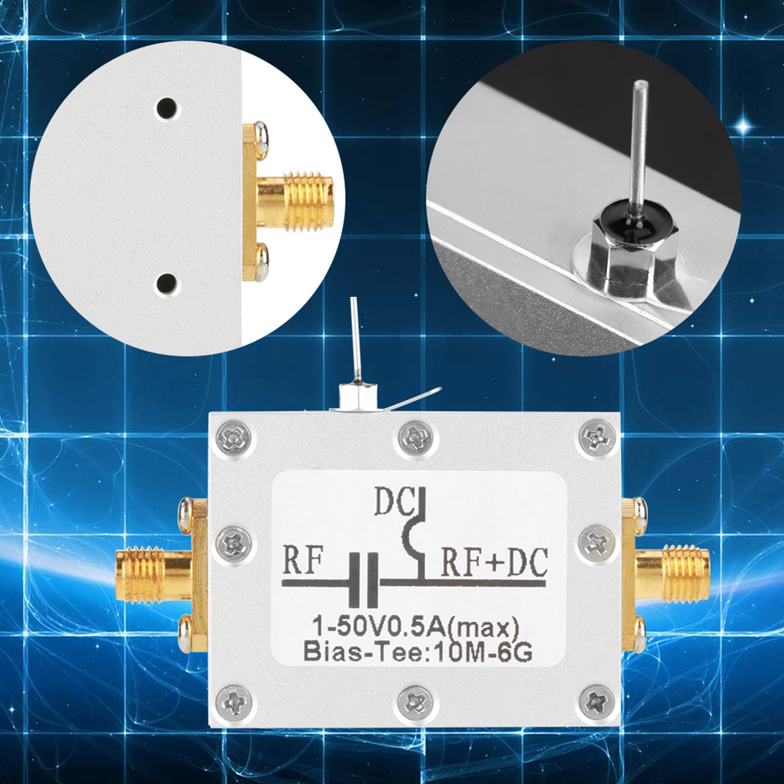 1 Stück 10 Mhz–6 Ghz Vorspannungs-t-stück, 10 Mhz–6 Ghz Breitband-hochfrequenz-mikrowellen-koaxialvorspannung