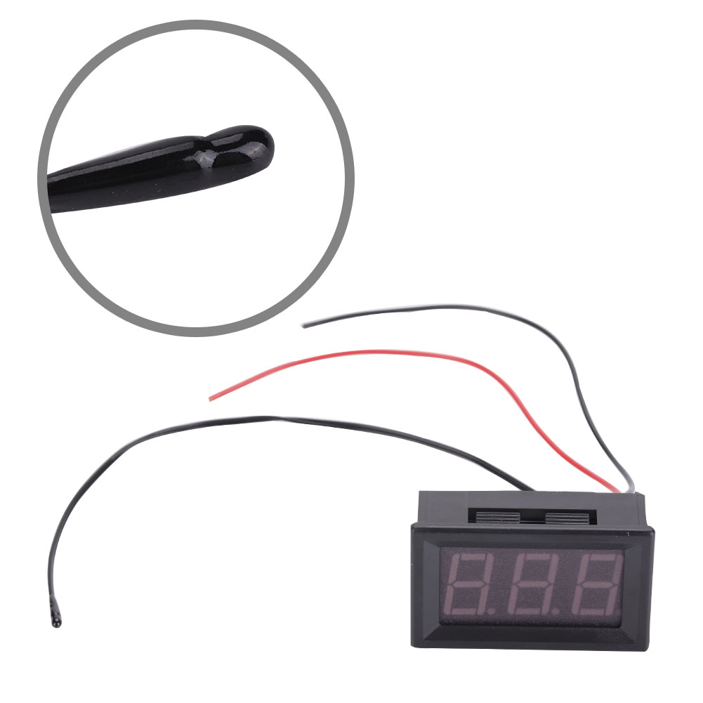 1 Led-digitaldisplay-thermometer Mit 12v-sensor (rot)
