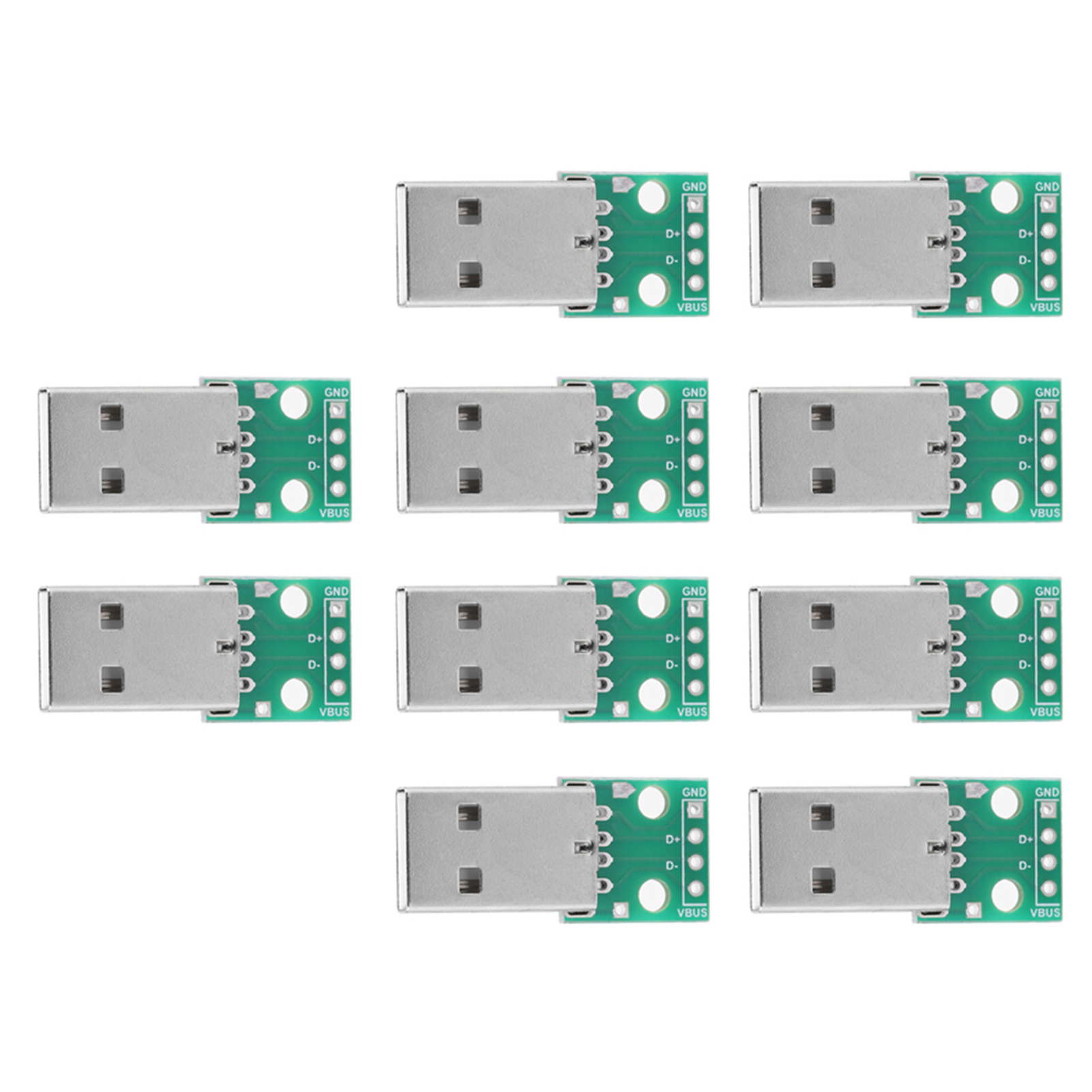 10 Usb-typ-a-anschlüsse Auf Dip-adapterplatine, 4-polig, 2,54 Mm Rastermaß