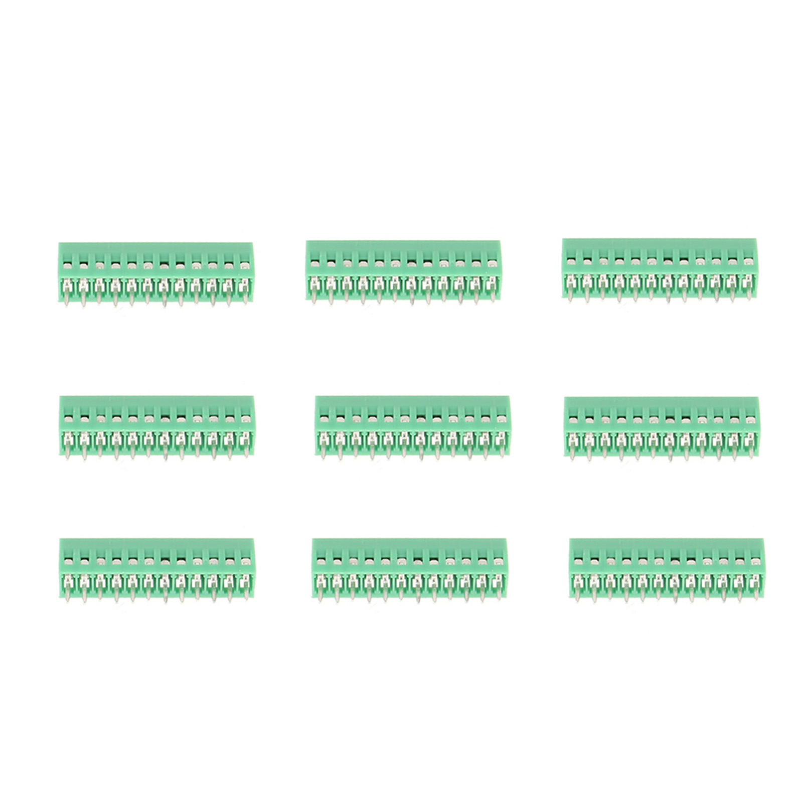 10 Stück/set 12-polige, Grüne Schraubverbinder Mit Einem Rastermaß Von 2,54 Mm Für Leiterplatten