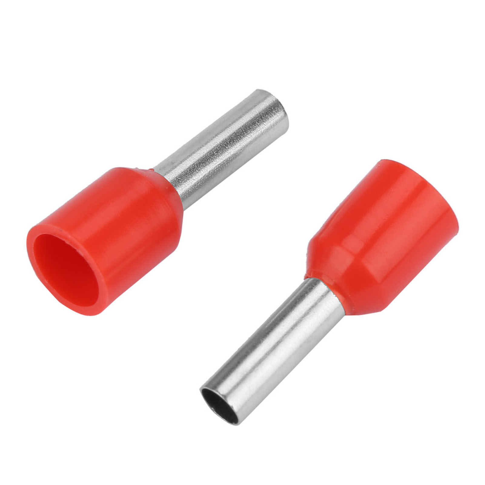 500 Stück/set E2508 Kaltgepresste Verbindungsrohre Isolierte Steckverbinder Kabelverbinder (rot)