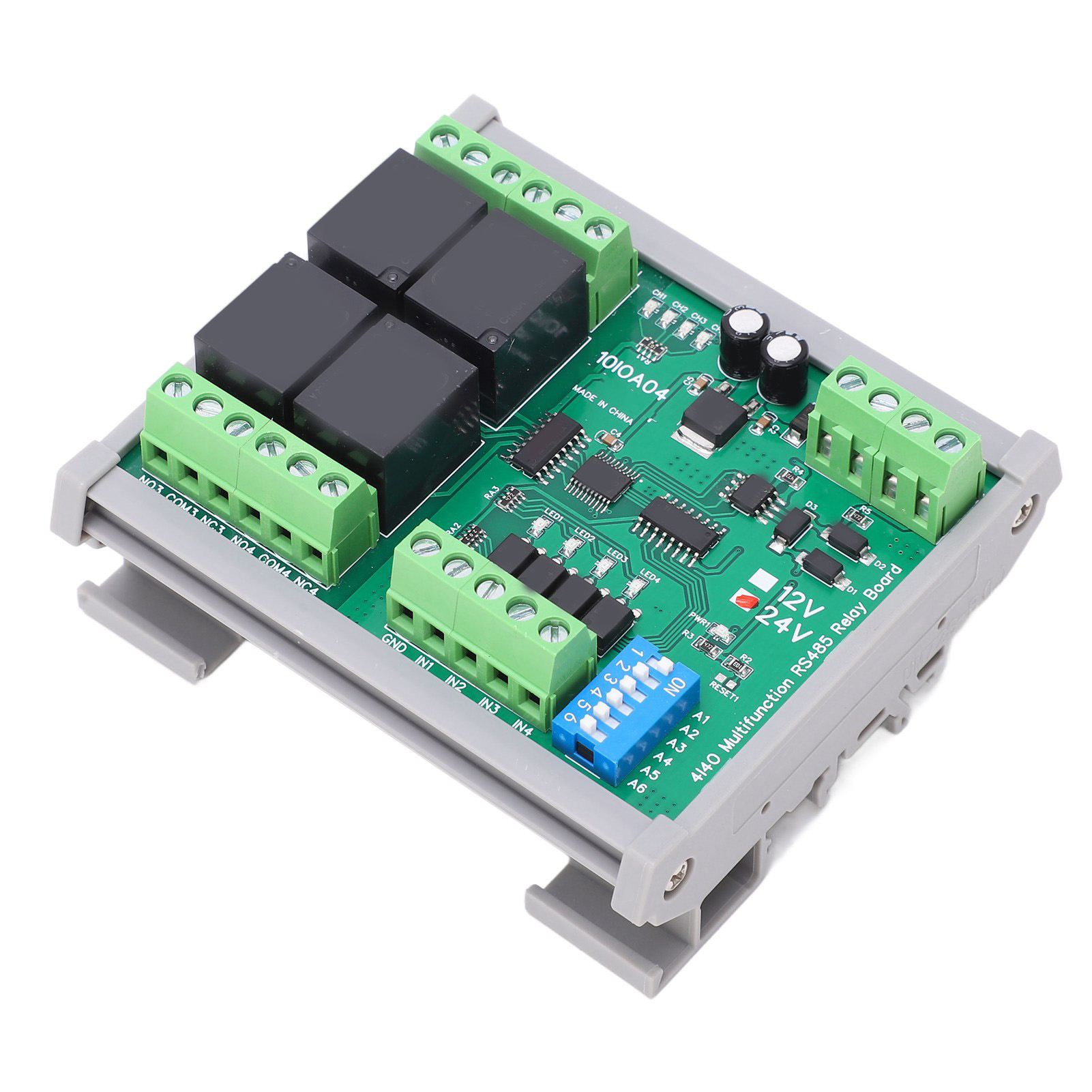 Rs485-relaismodul, 4-kanal-rtu-leiterplatte Mit Gehäuse, Industrielle Steuerungskomponenten, 24 V Dc