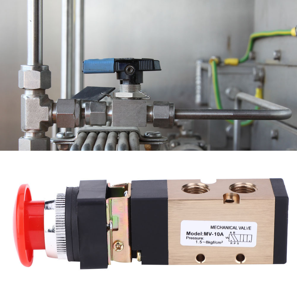 Mv-10a Pneumatisches Mechanisches Ventil, 2 Positionen, 5-wege-federrückstellung, Druckknopf, 1/4 Zoll Pt-drehventil