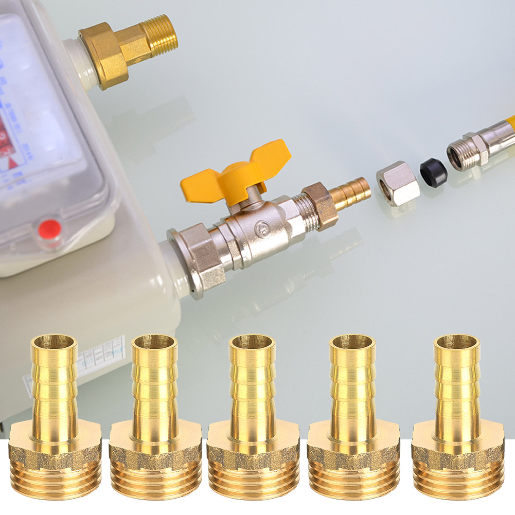 5 Messing-schlauchverbinder Mit Außengewinde, Geeignet Für Wasserleitungen Und Schläuche (g1/2 - 10 Mm).