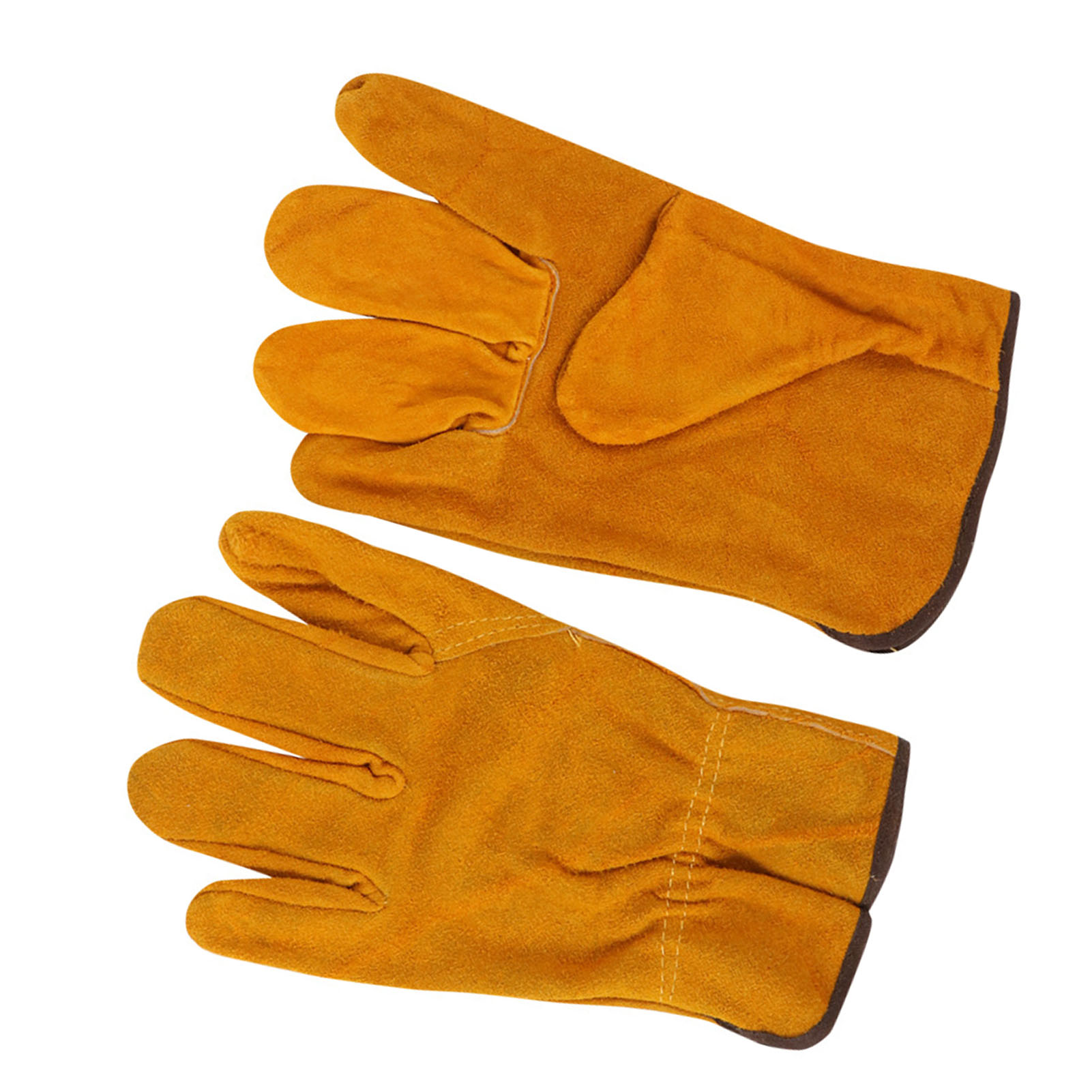 Arbeitshandschuhe Aus Rindsleder, Hitzebeständig, Schutzhandschuhe Für Fahrer Und Schweißer, Gelb
