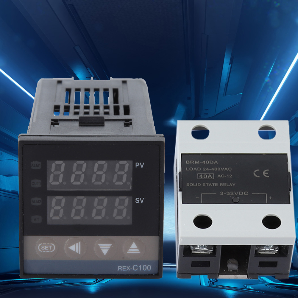 Pid-temperaturregler-kits (110–240 V Ac, 0–400 °c) + 40-a-ssr + 1 M M6-k-sonde