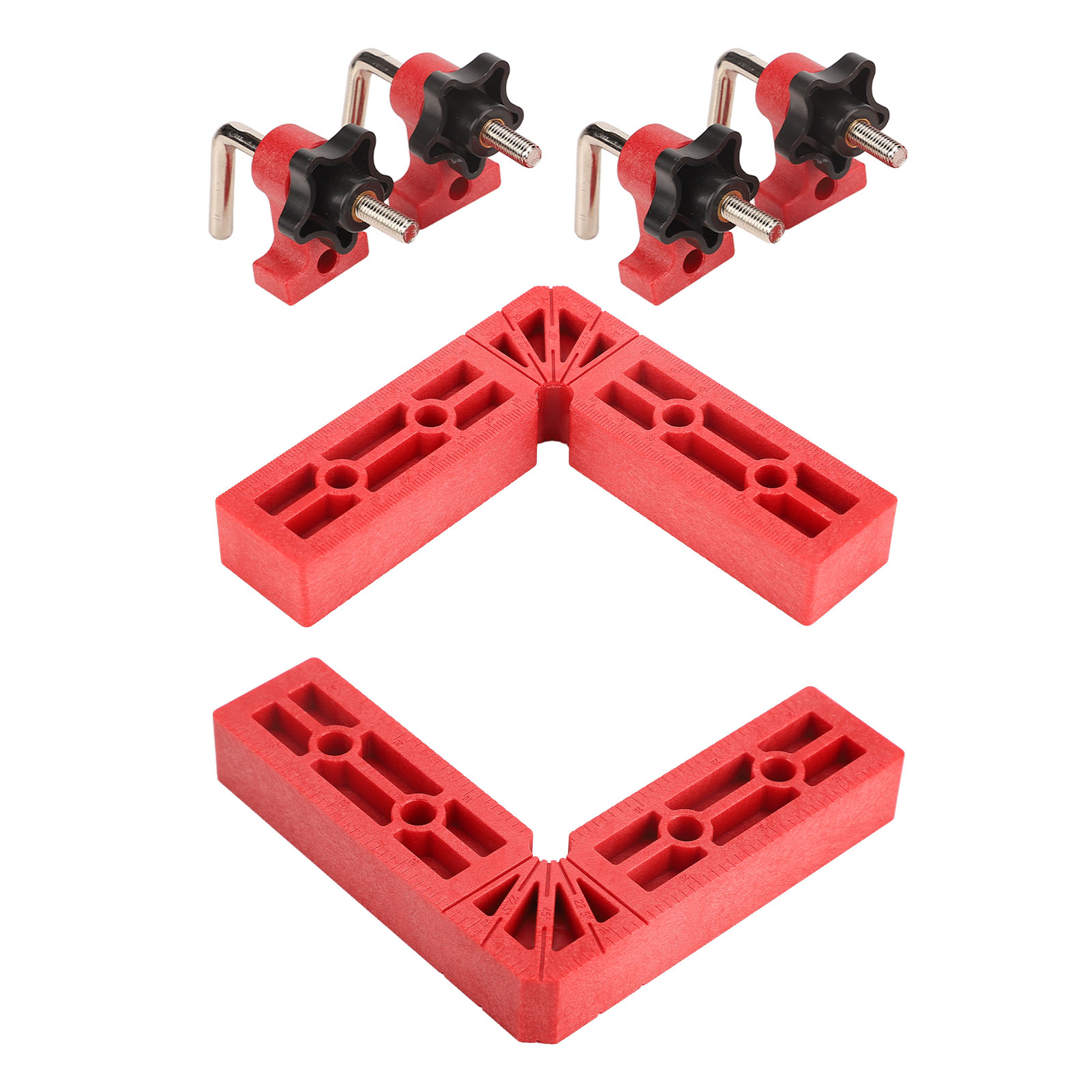 2 Stück 90°-positionierwinkel, Rechtwinklige Klemme, Abs-holzbearbeitungswerkzeug, 120 Mm (4-1/2 Zoll), Rot