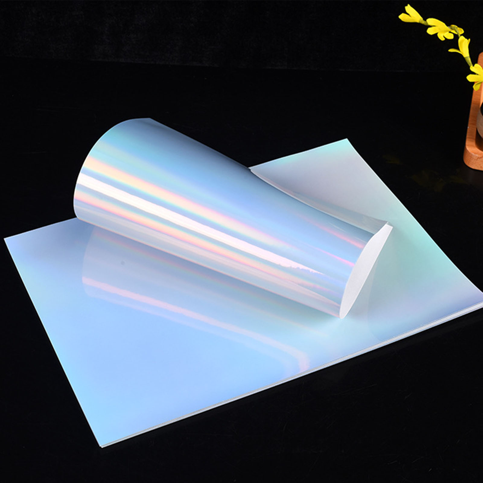 20 Blatt Bedruckbares Holografisches Aufkleberpapier, A4, Schnelltrocknend, Wasserfest, Pet, In Regenbogenfarben, Für Tintenstrahldrucker