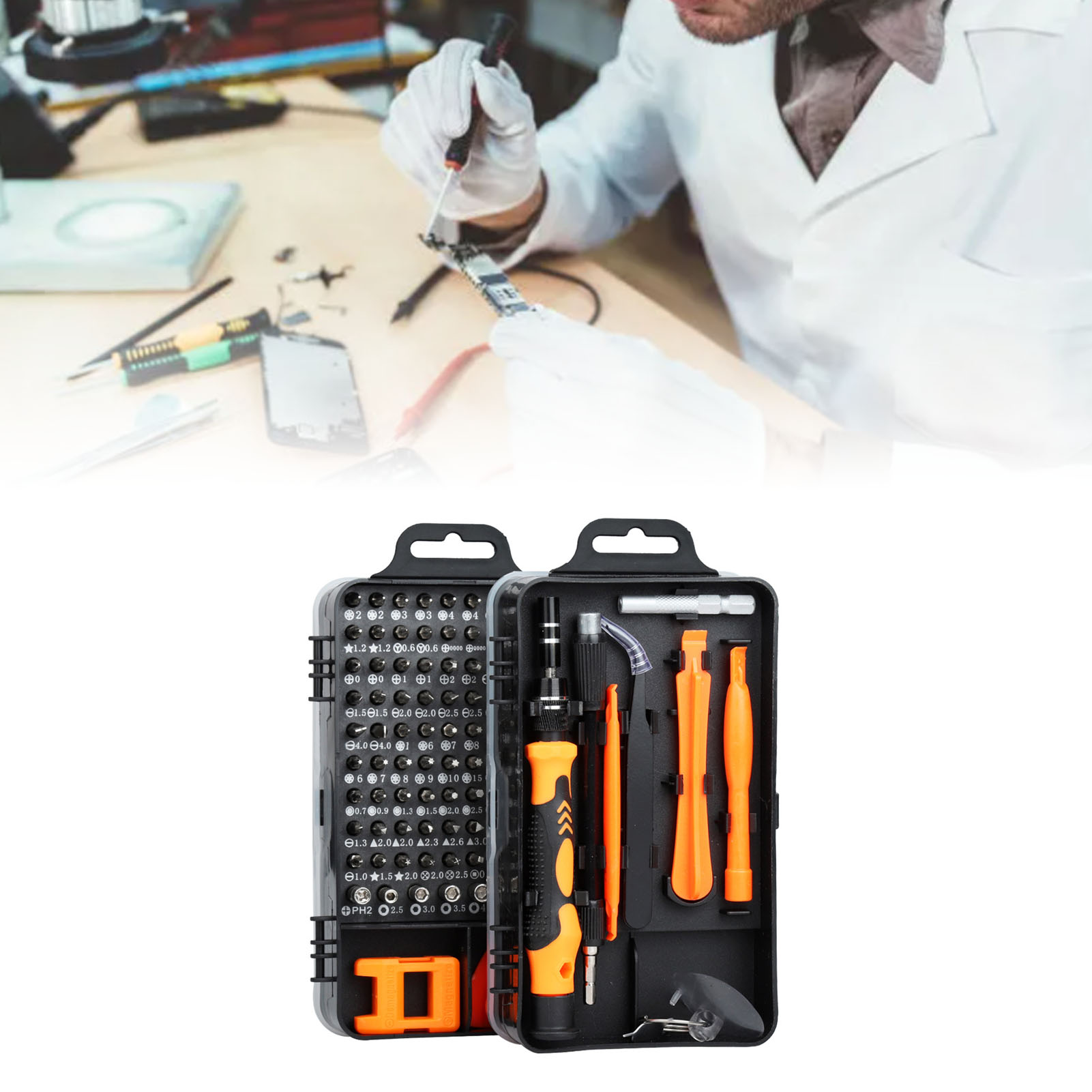 Schraubendreher-set Aus Kohlenstoffstahl, Mehrzweck-werkzeugset Für Die Demontage Und Reparatur Von Elektronischen Geräten Wie Uhren Und Mobiltelefonen, Orange