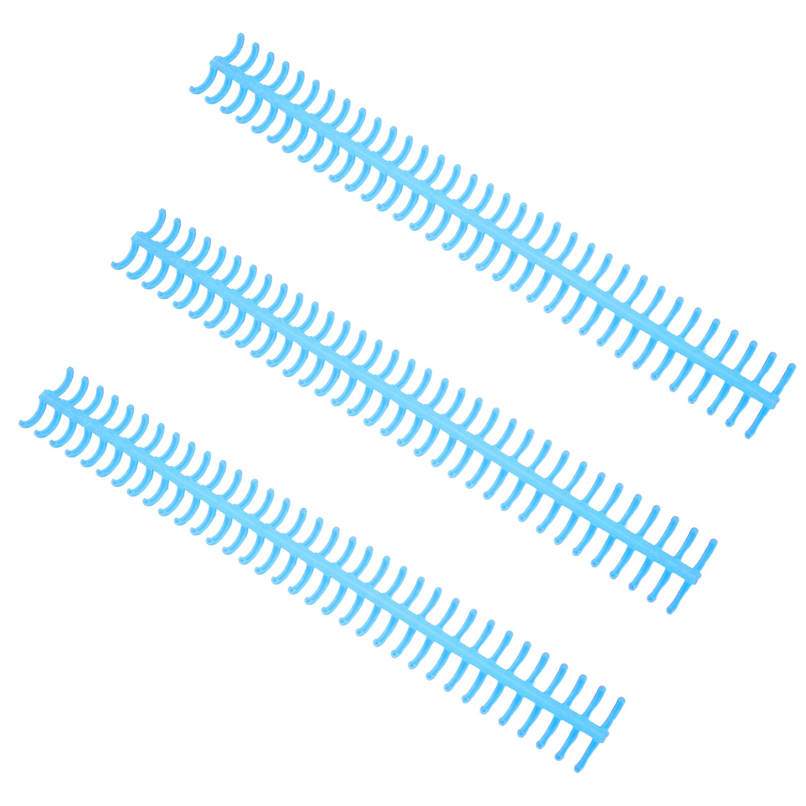 10 Stück 34-loch-kunststoff-binderringe Mit Geteilter Blattabdeckung, Abnehmbarer Bindeschlaufe, Durchmesser 12 Mm, Blau