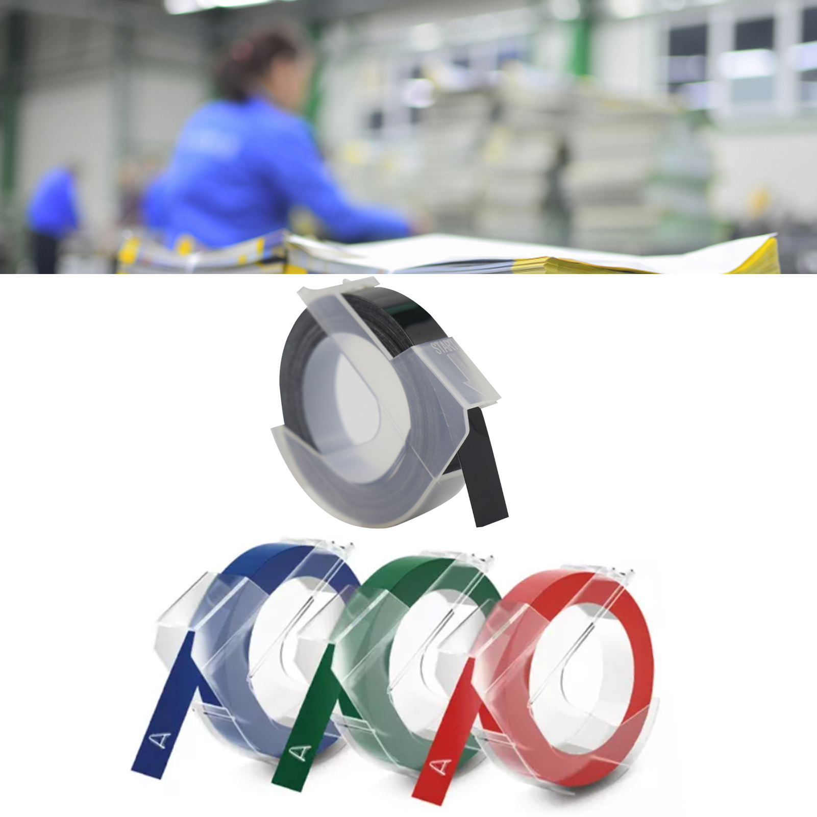 4 Stück 9 Mm Klettband Für Farbdruck, Blau, Rot, Grün, Schwarz, Hintergrund