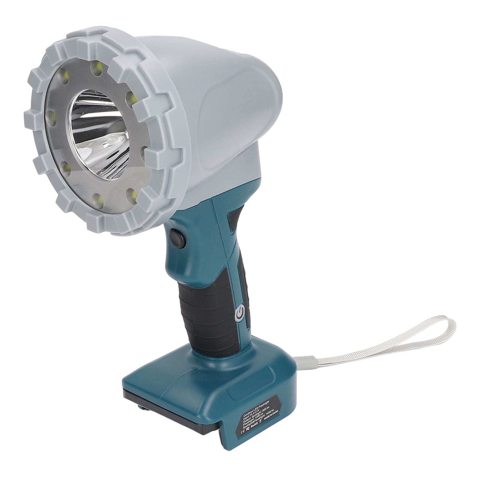 Tragbare Led-arbeitsleuchte Mit Drei Beleuchtungsmodi Und Schwenkbarem Kopf Für 14,4-21v Lithium-batterie
