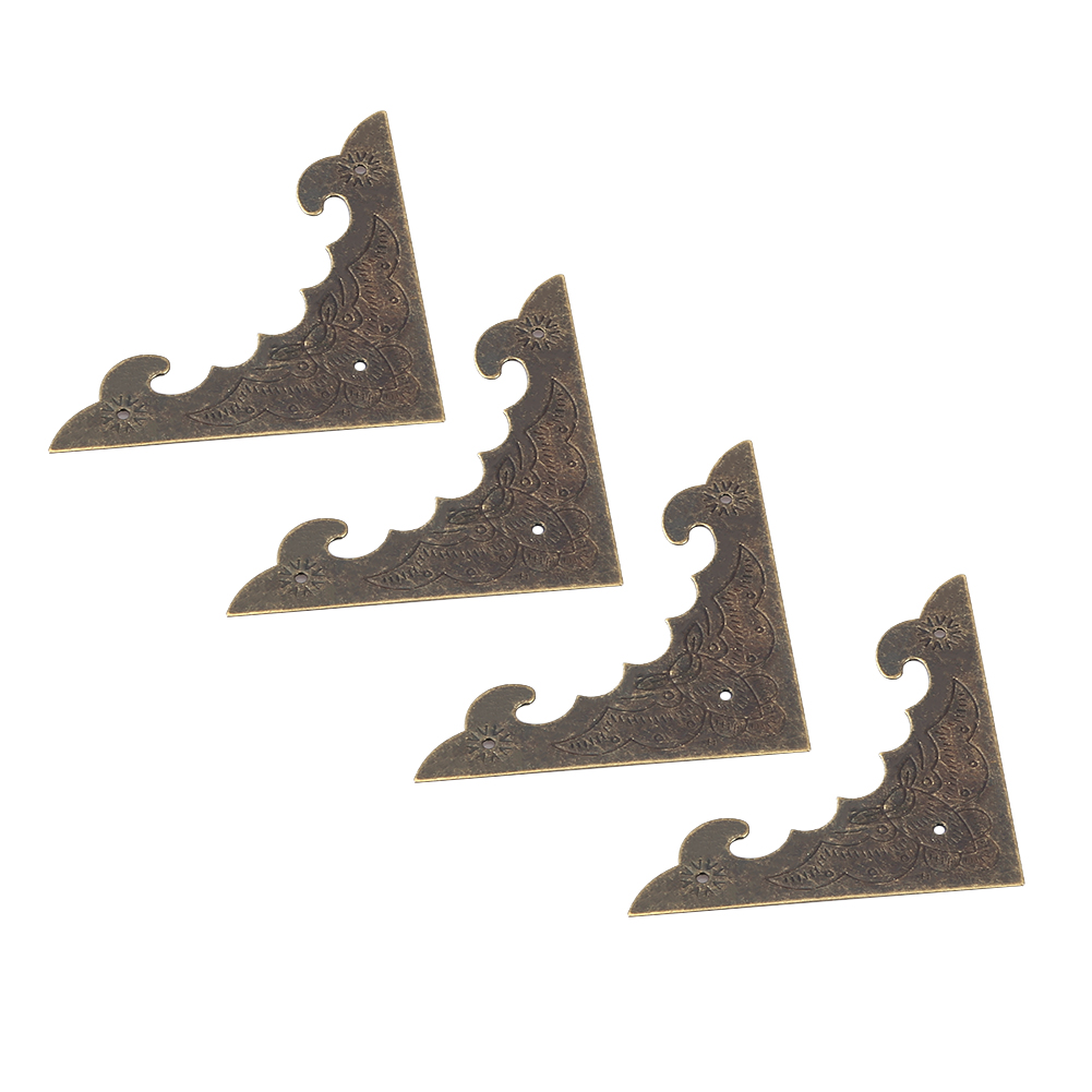 12-teiliges Schmuckkästchen Aus Holz, Bronzefarbene Eckenschützer, Kantenschützer