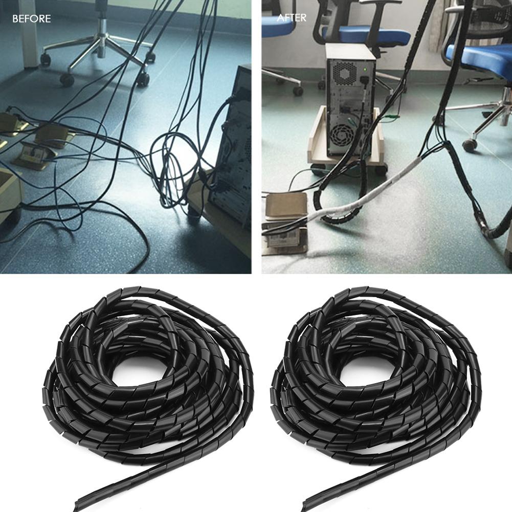2 Stück Pp-drahtschutzspiralen, Kabelschutzzubehör, Kabelschutzschläuche, Schwarz, 12 Mm