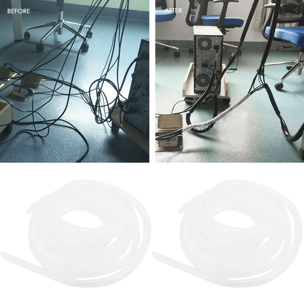 2 Stück Pp-drahtschutzspiralen, Kabelschutzzubehör, Drahtschutzschläuche, Weiß, 14 Mm