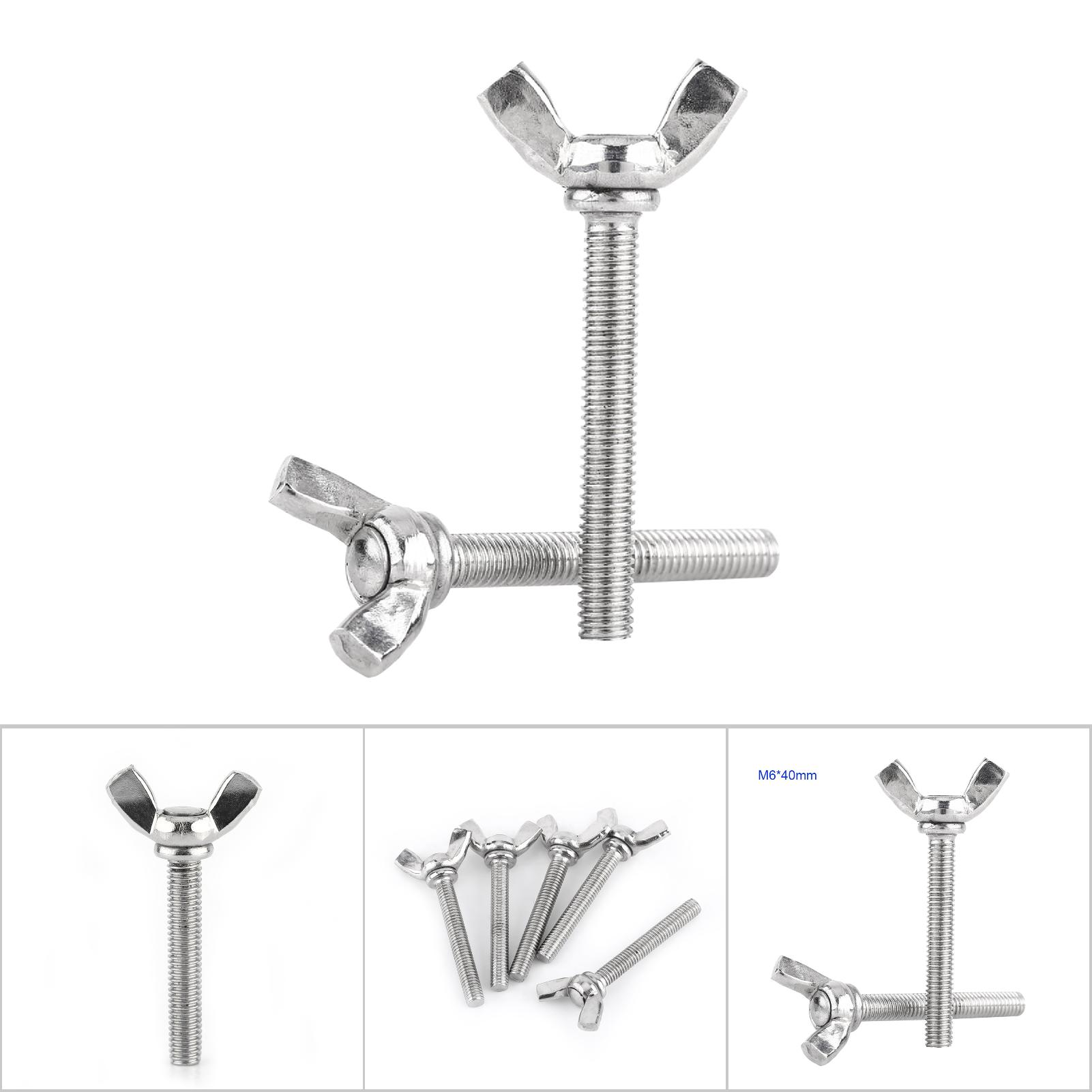 5 Stück M6 304 Silberne Edelstahl Din316 Flügelschrauben (m640)