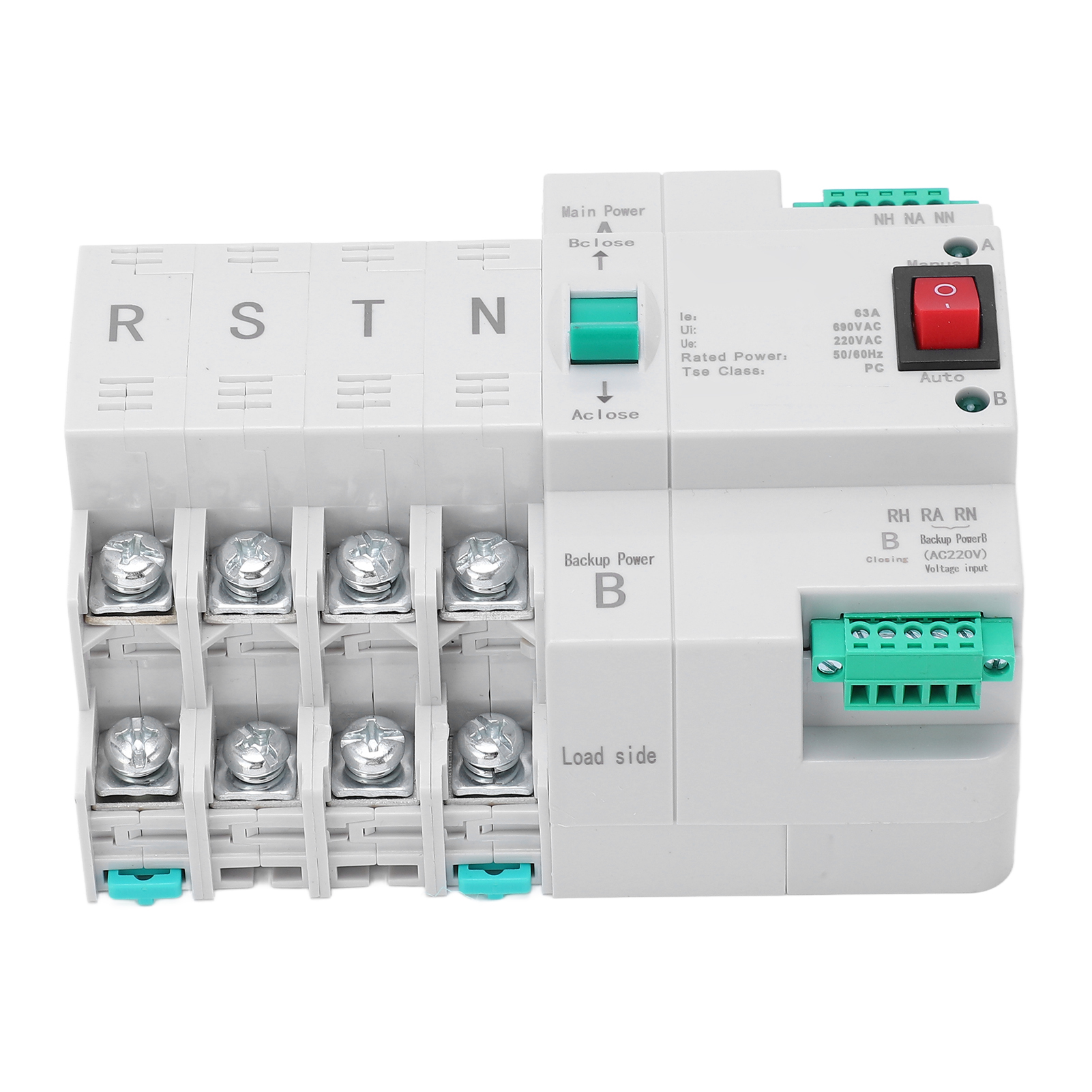 Automatischer Doppelstromumschalter 4p Für Din-schienen-verteilerkasten Pz30, 220 V Ac, 63 A