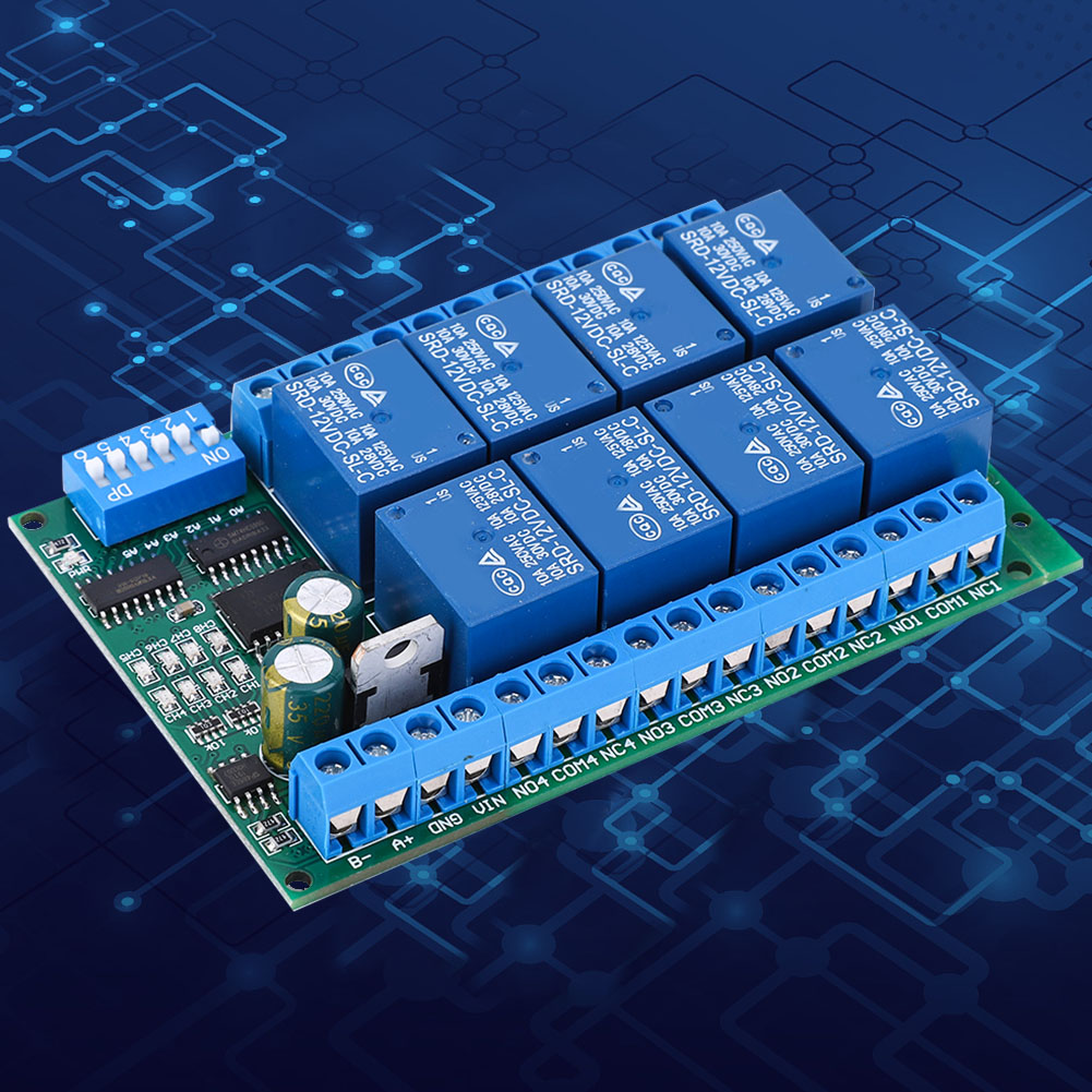 Programmierbare Steuermodulplatine Für 12 V Dc 8-kanal-rs485-relaissteuerung