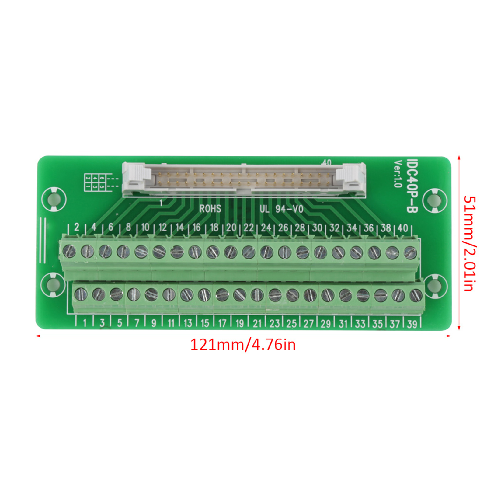 Idc40p 40-poliger Stiftleisten-breakout-board-steckverbinder Für Sps-anschluss Mit Halterung