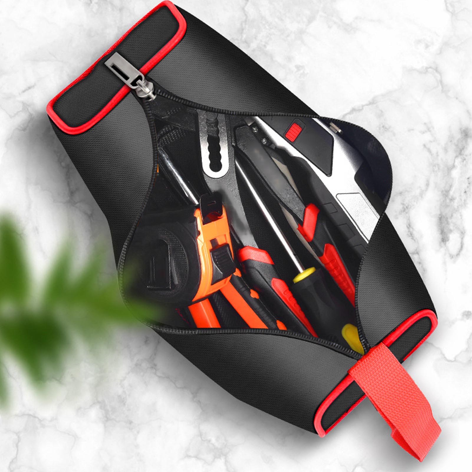 Werkzeugtasche Aus Stoff, Mehrere Fächer, Strapazierfähig, Mit Stabilem Griff, Tragbarer Werkzeugorganizer Für Elektriker, Einlagig, Größe M