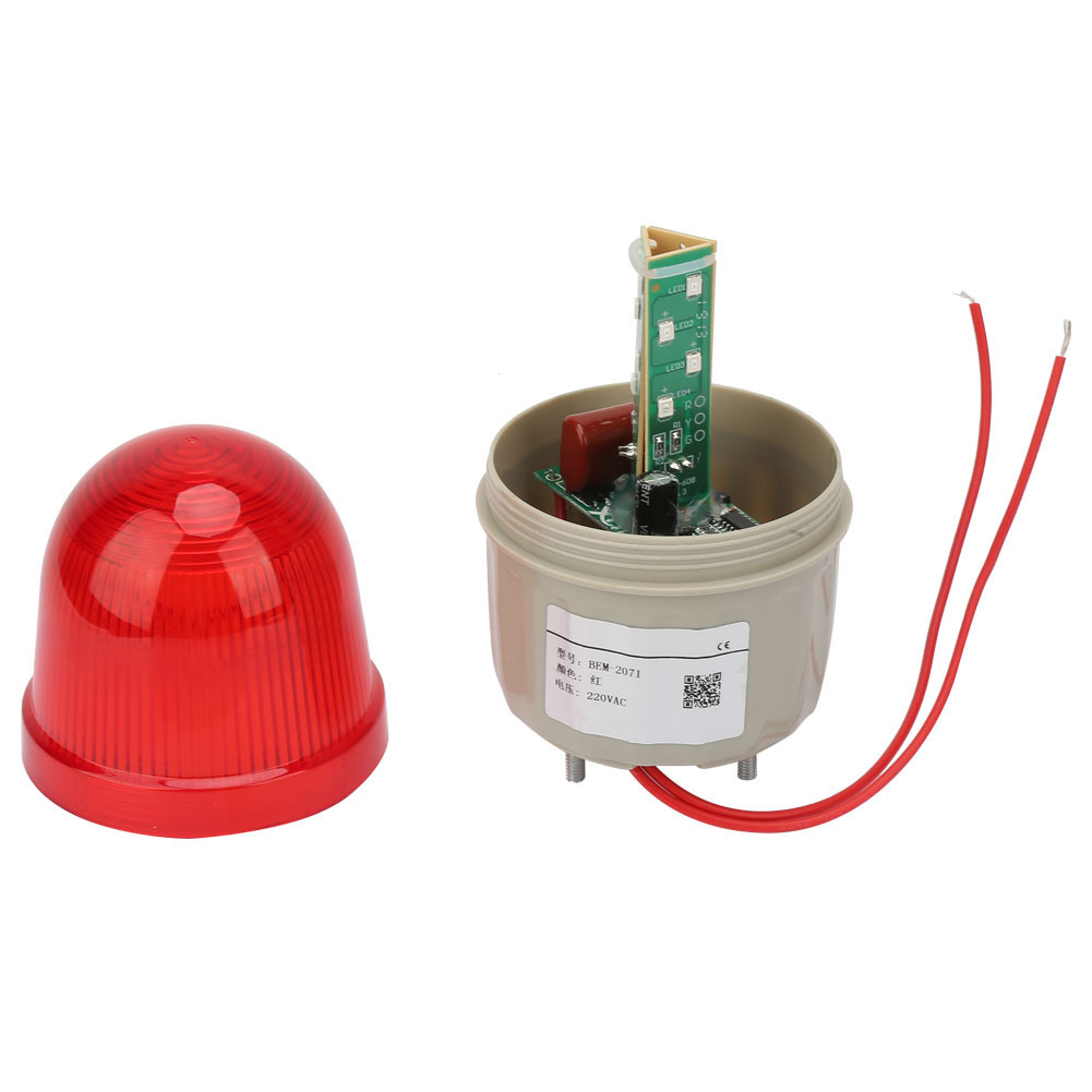 Blinkende Kontrollleuchte Für 220 V Wechselstrom, Rote Led-warnleuchte (dauerlicht), Durchmesser 75 Mm
