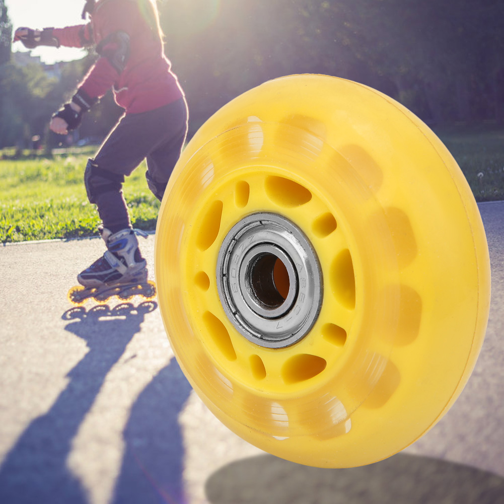 Gelbe, Transparente Pu-räder Mit 608zz-kugellagern, Geeignet Für Gepäckwagen Und Rollschuhe, 64 X 24 X 8 Mm