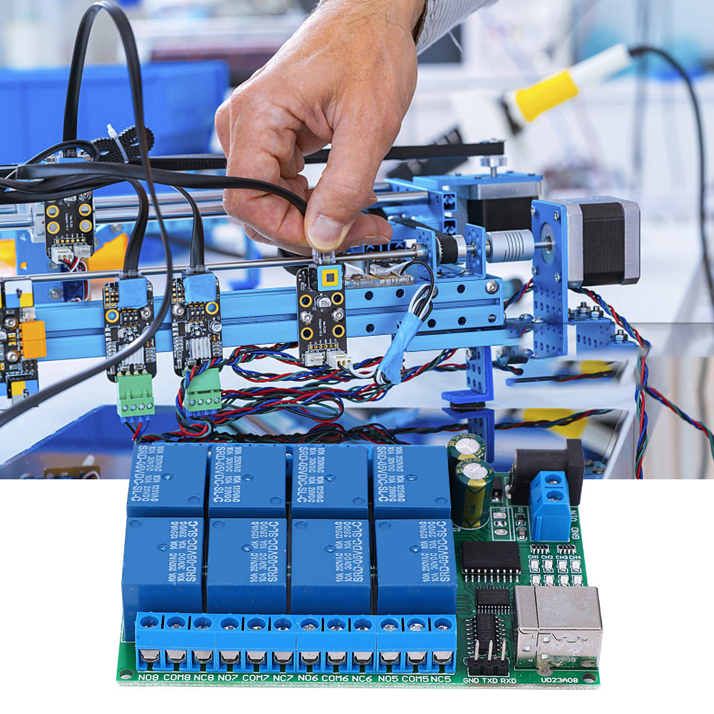 Ud23a08 Usb-relaismodul, Multifunktionales 8-kanal-uart-seriell-port-motorsteuermodul (dc5v)