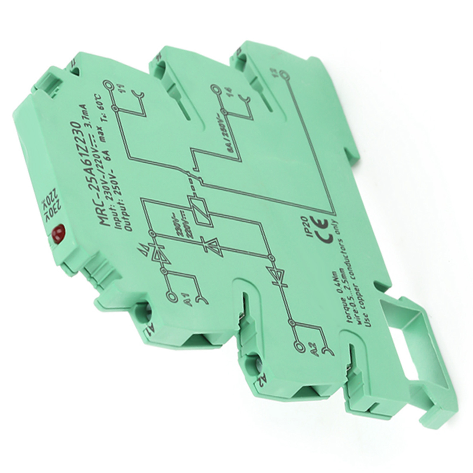 Mrc-25a61z230 Sps-elektromagnetkontakt-schnittstellenrelaismodul, Eingang 230 V Ac/220 V Dc, 1 Öffnerkontakt, 1 Schließerkontakt