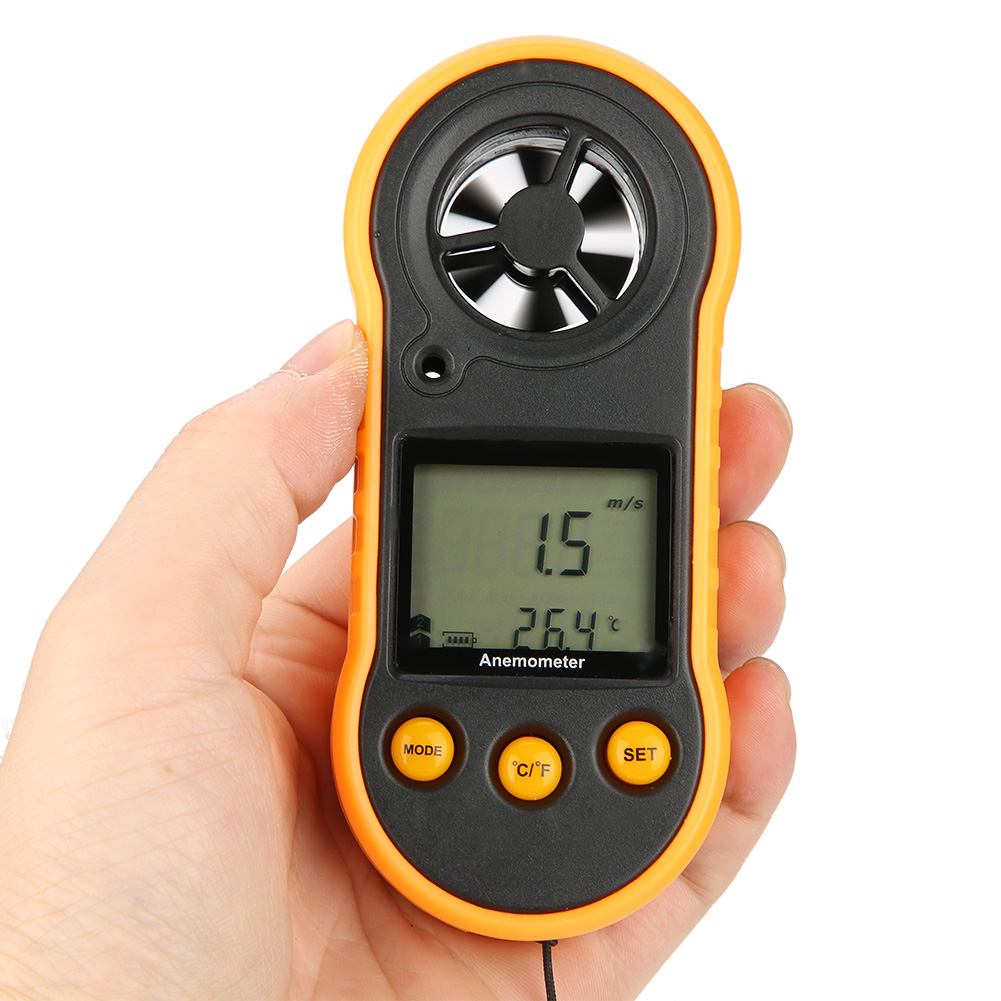 Gm818 Lcd-digitalanemometer, Handanemometer, Luftgeschwindigkeitsmesser