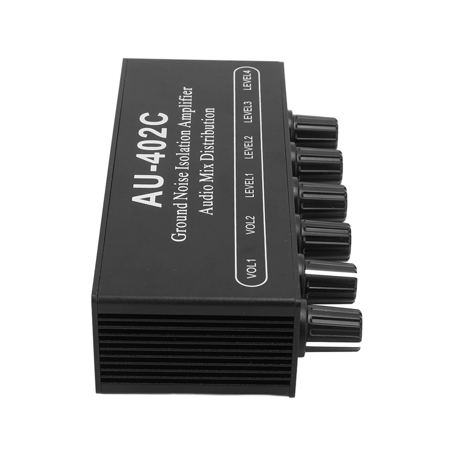 Zweikanal-stereo-audio-splitter (4 Eingänge, 2 Ausgänge) Mit Verstärker, Erdung Und Rauschunterdrückung Sowie Kabel.