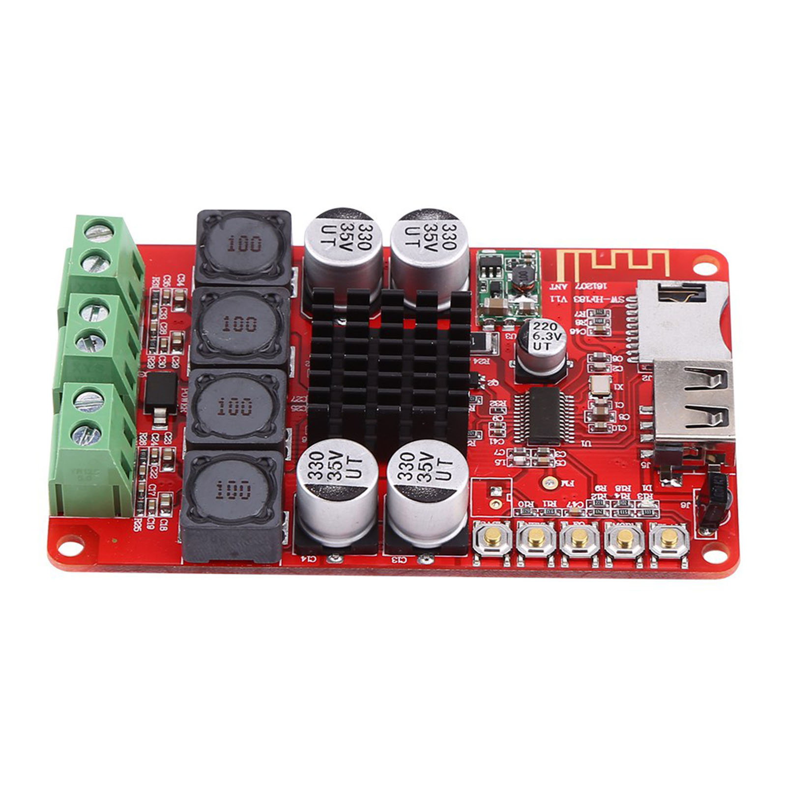 Tragbarer Bluetooth-audioempfänger/verstärker (50 W + 50 W) Mit Tf-kartendecoder Und Fernbedienung