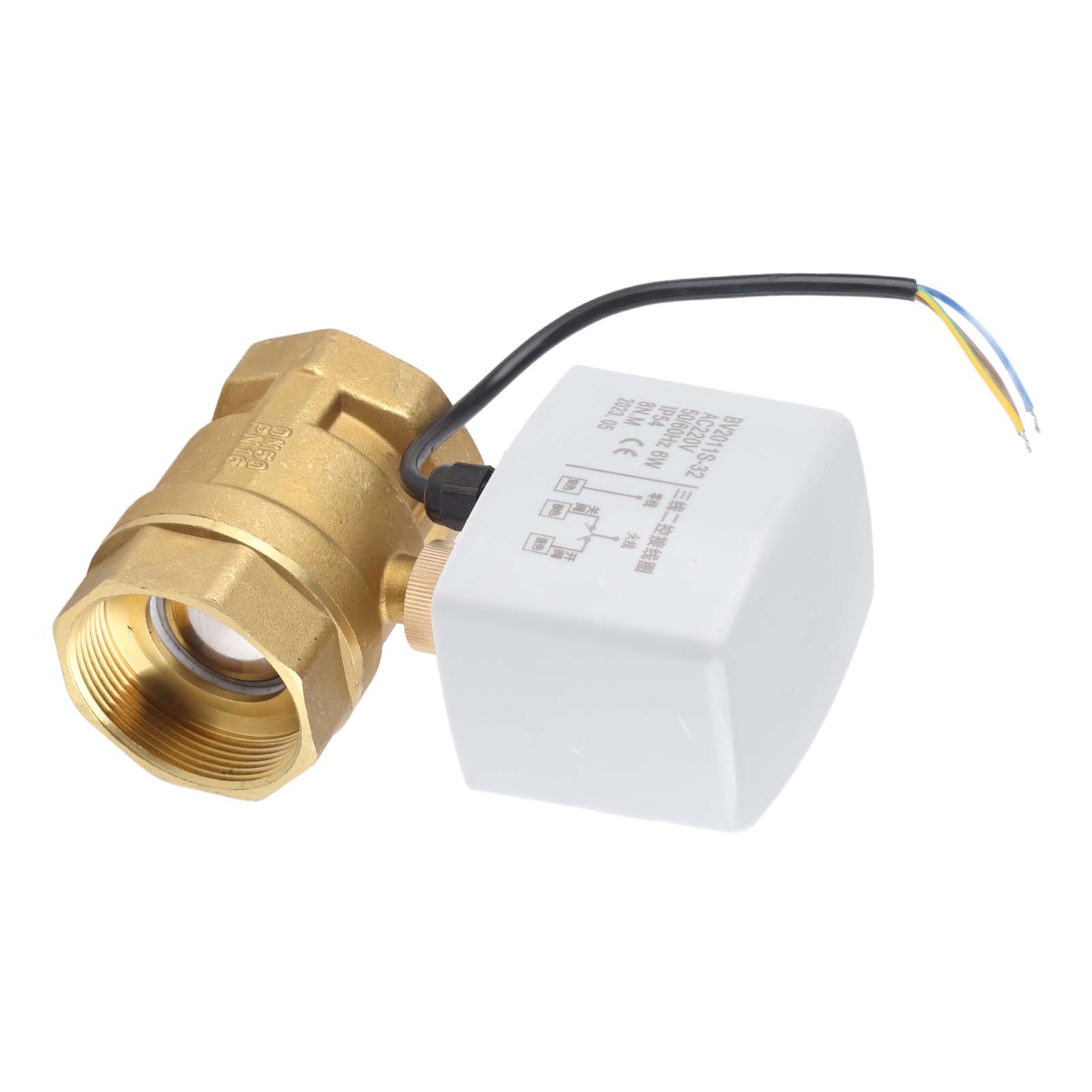 Ac220v Dn50 2" 2-wege 3-adriges Elektrisches Motorisiertes Kugelventil Aus Messing