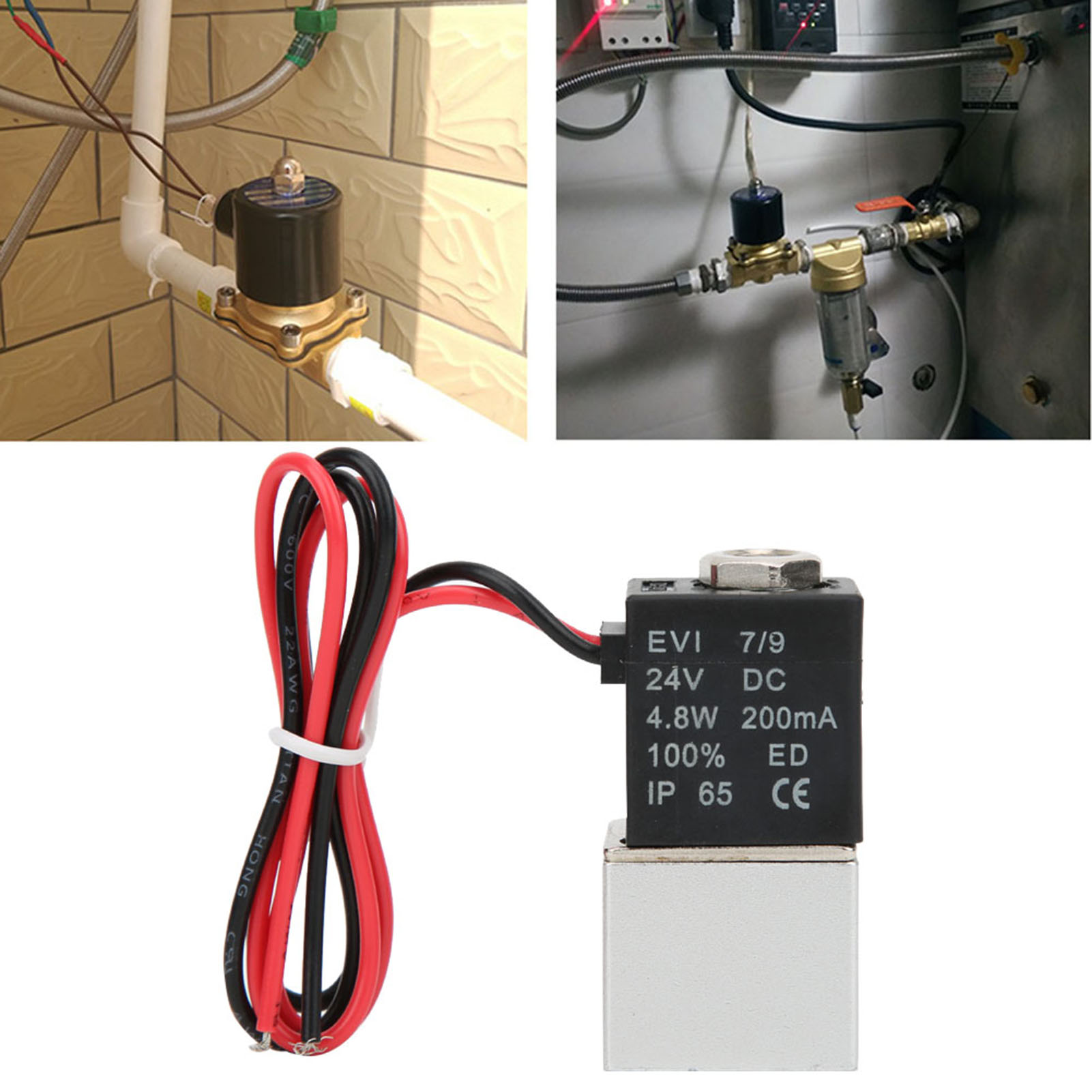 24 V Dc Schnellwirkendes Elektrisches Magnetventil, 2 Positionen, 2-wege, Luft, Wasser, Öl, G1/8