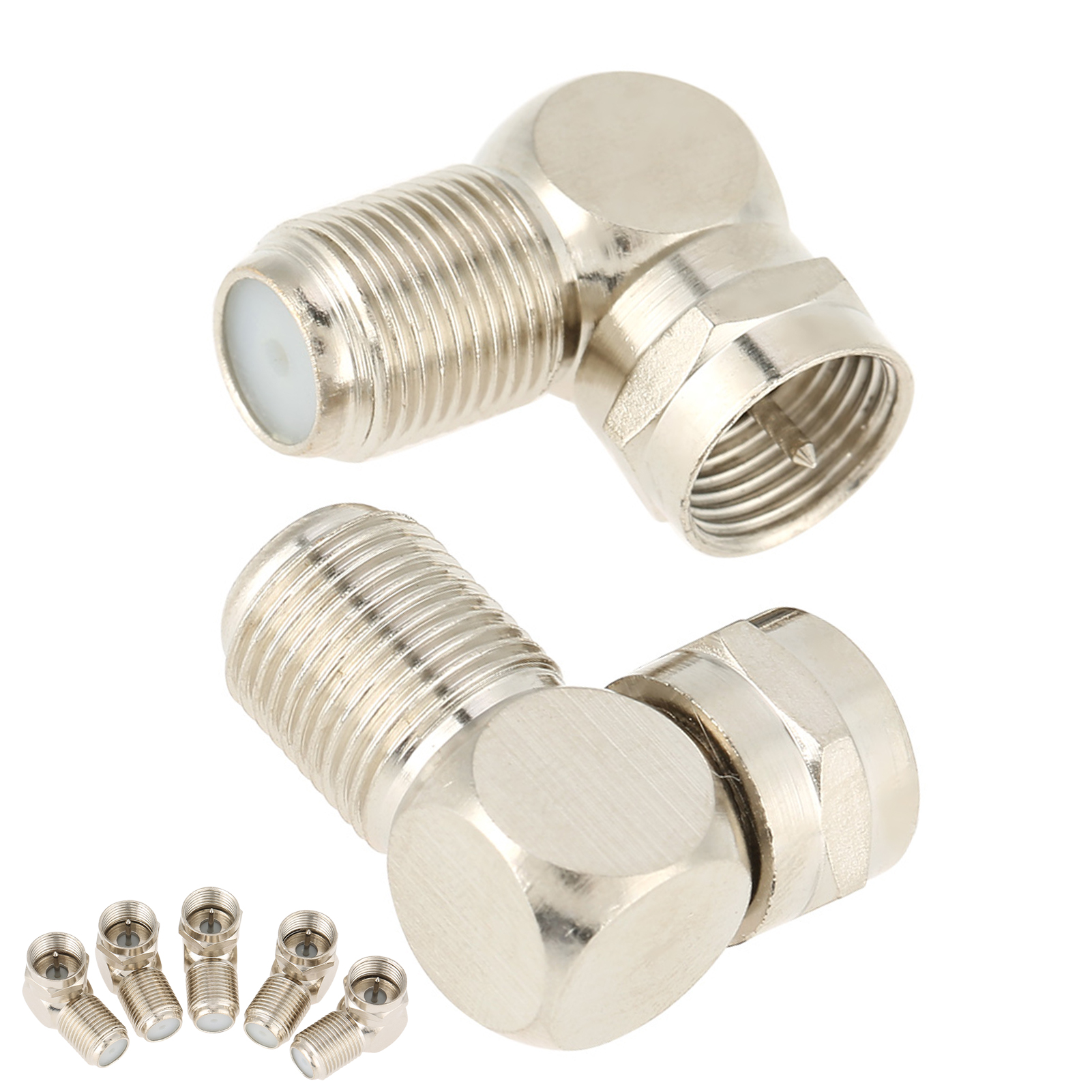 5-teiliges Set: Tv-antennenanschluss Auf F-stecker, Rechtwinkliger Kabelanschlussadapter
